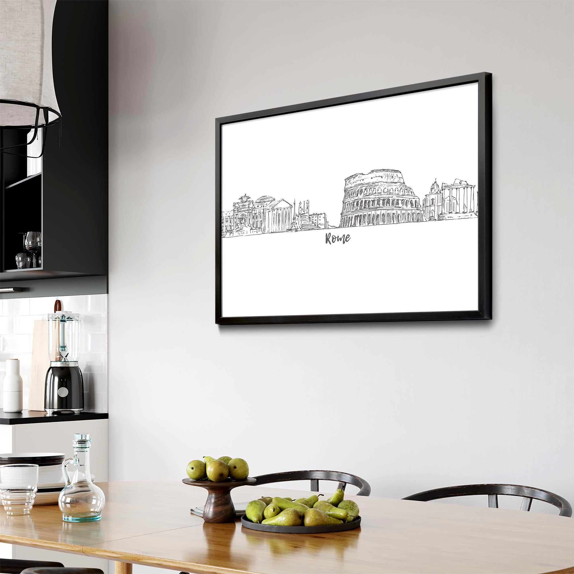 Rome Drawing Cityscape Minimtal Travel Wall Art