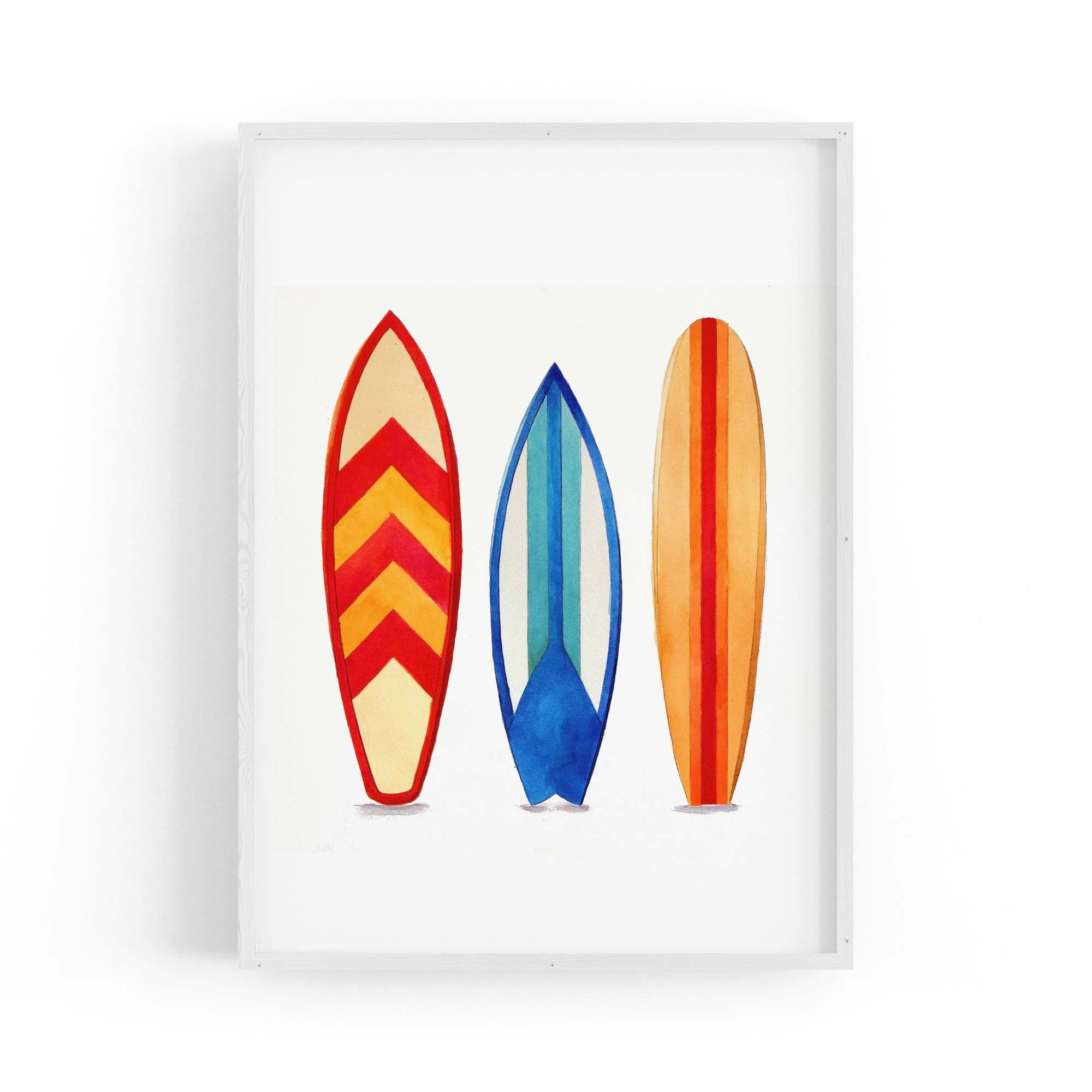 Surfboard Watercolour Australian Surf Wall Art