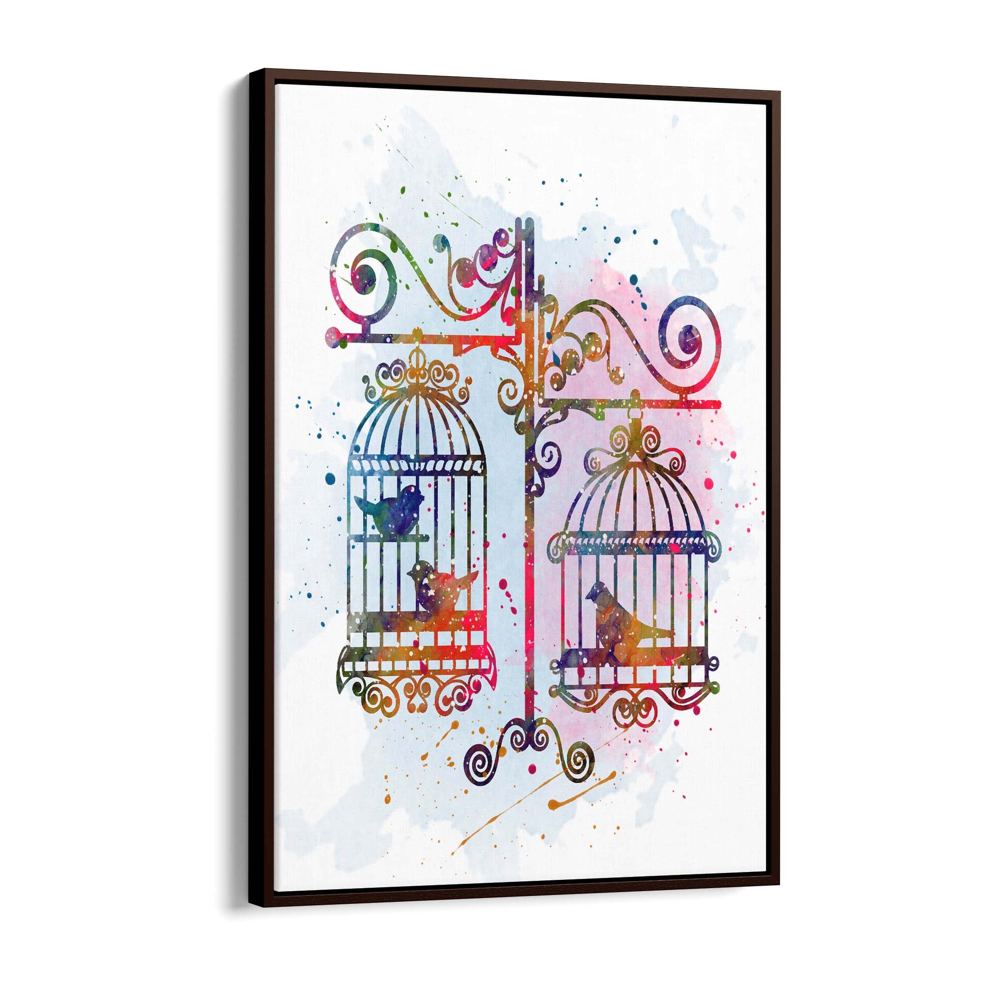 Birds In Cages Cute Decoration Wall Art