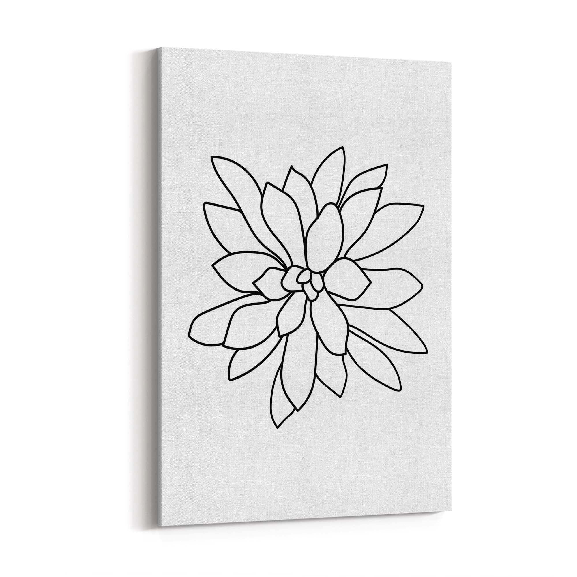 Minimal Flower Line Drawing Abstract Wall Art #5