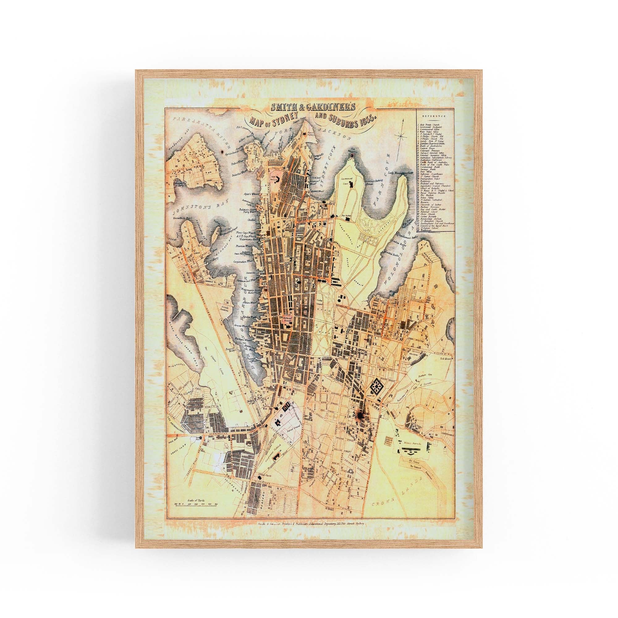 Sydney Vintage Map Australian Old Wall Art #2