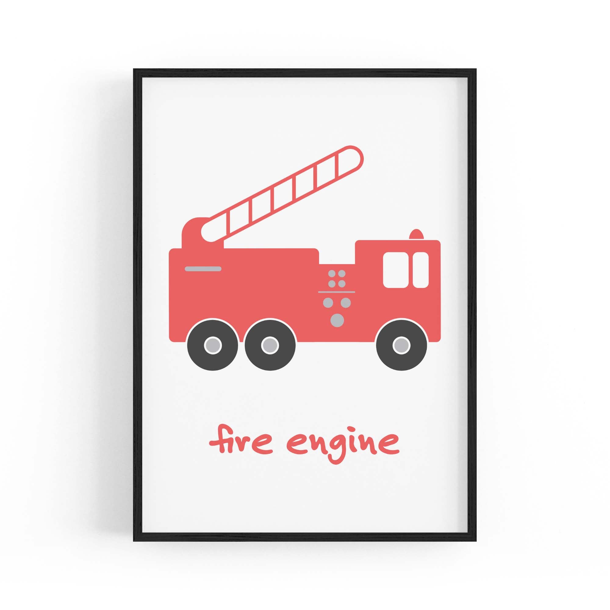 Red Fire Engine Boys Bedroom Nursery Wall Art
