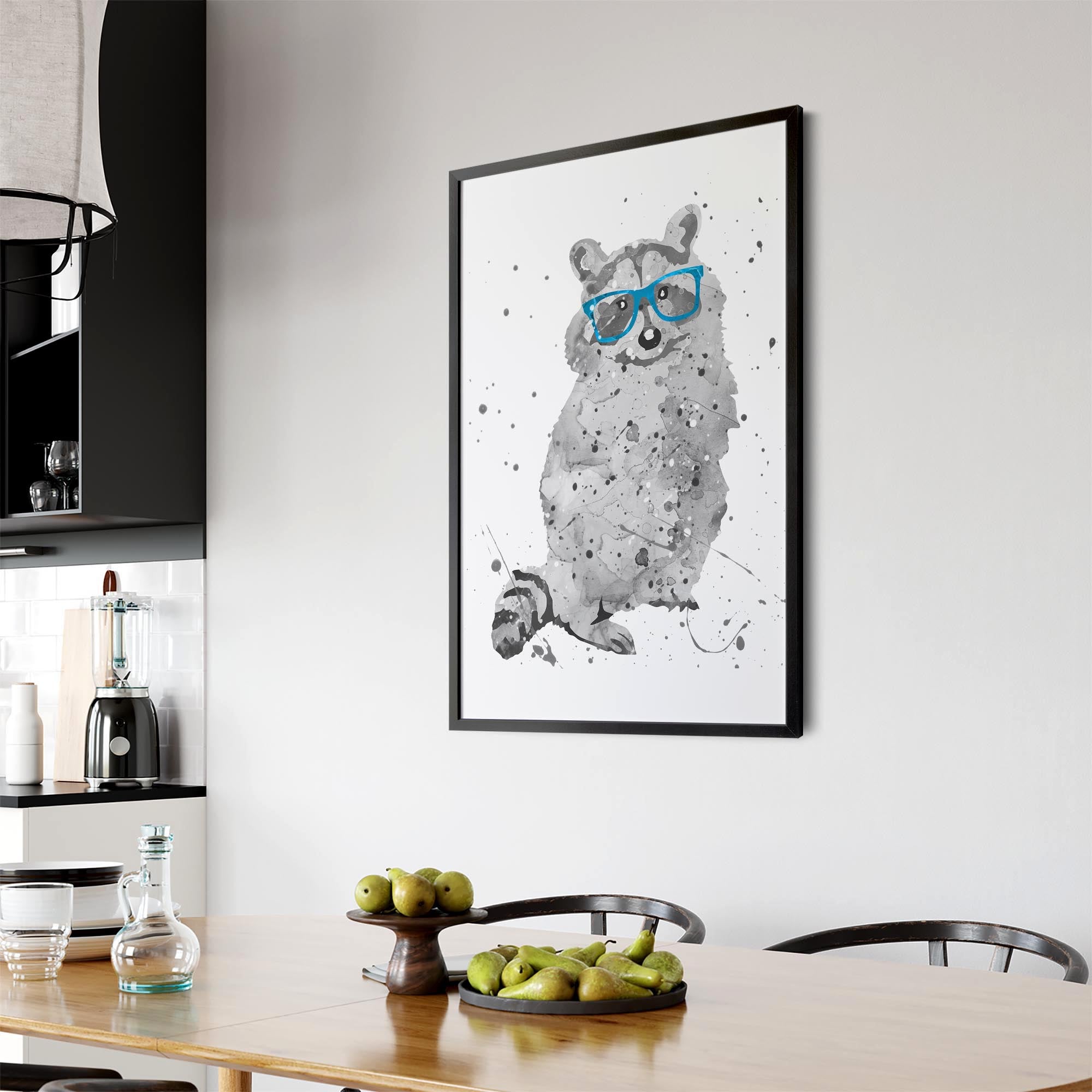Raccoon Nursery Cartoon Cute Baby Wall Art