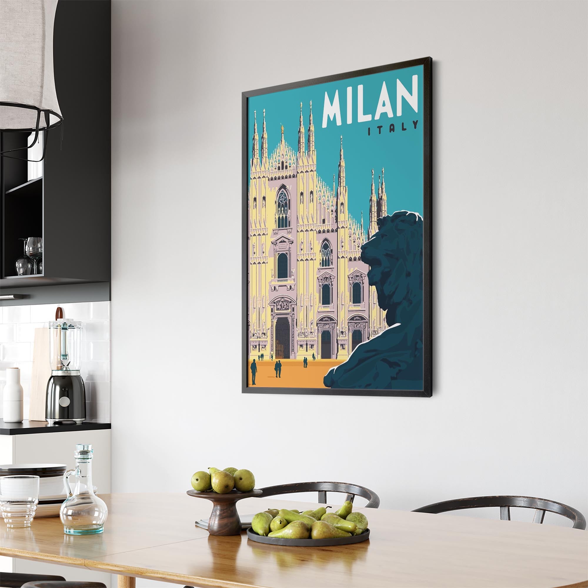 Retro Milan, Italy Travel Advert Wall Art