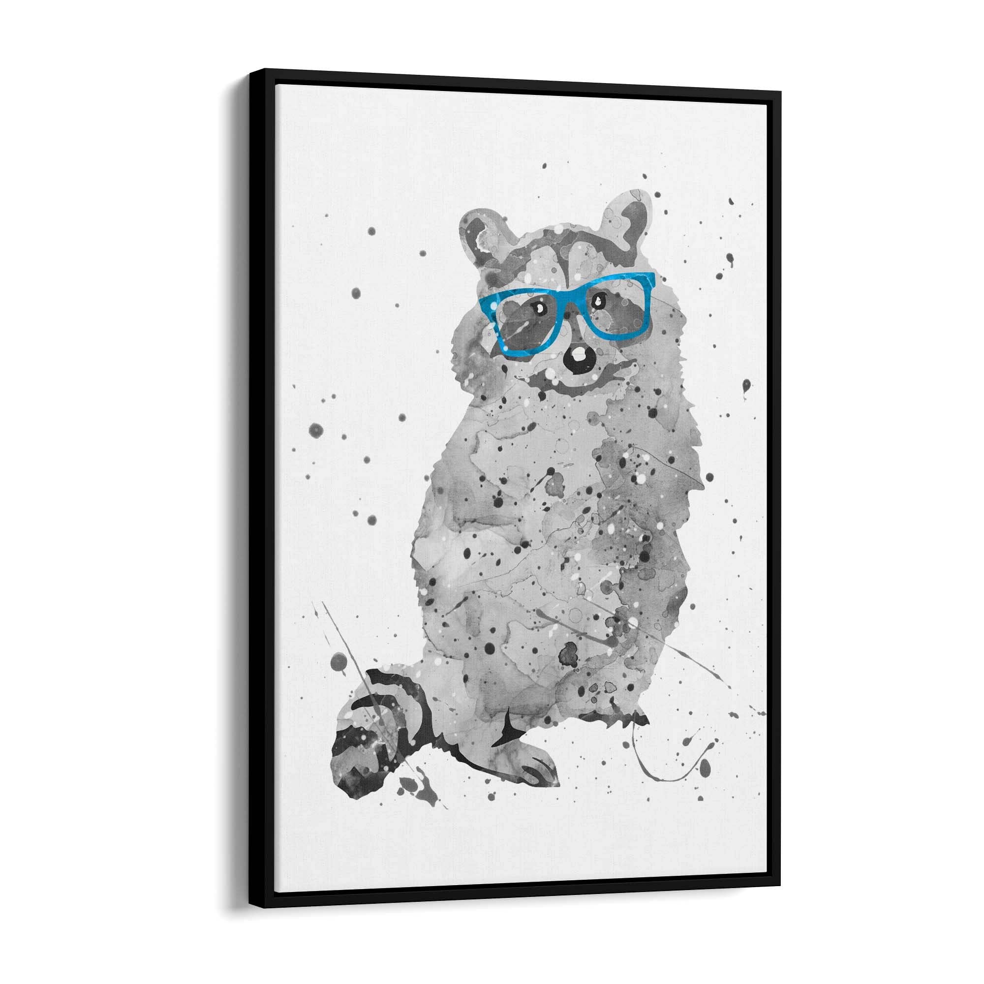 Raccoon Nursery Cartoon Cute Baby Wall Art