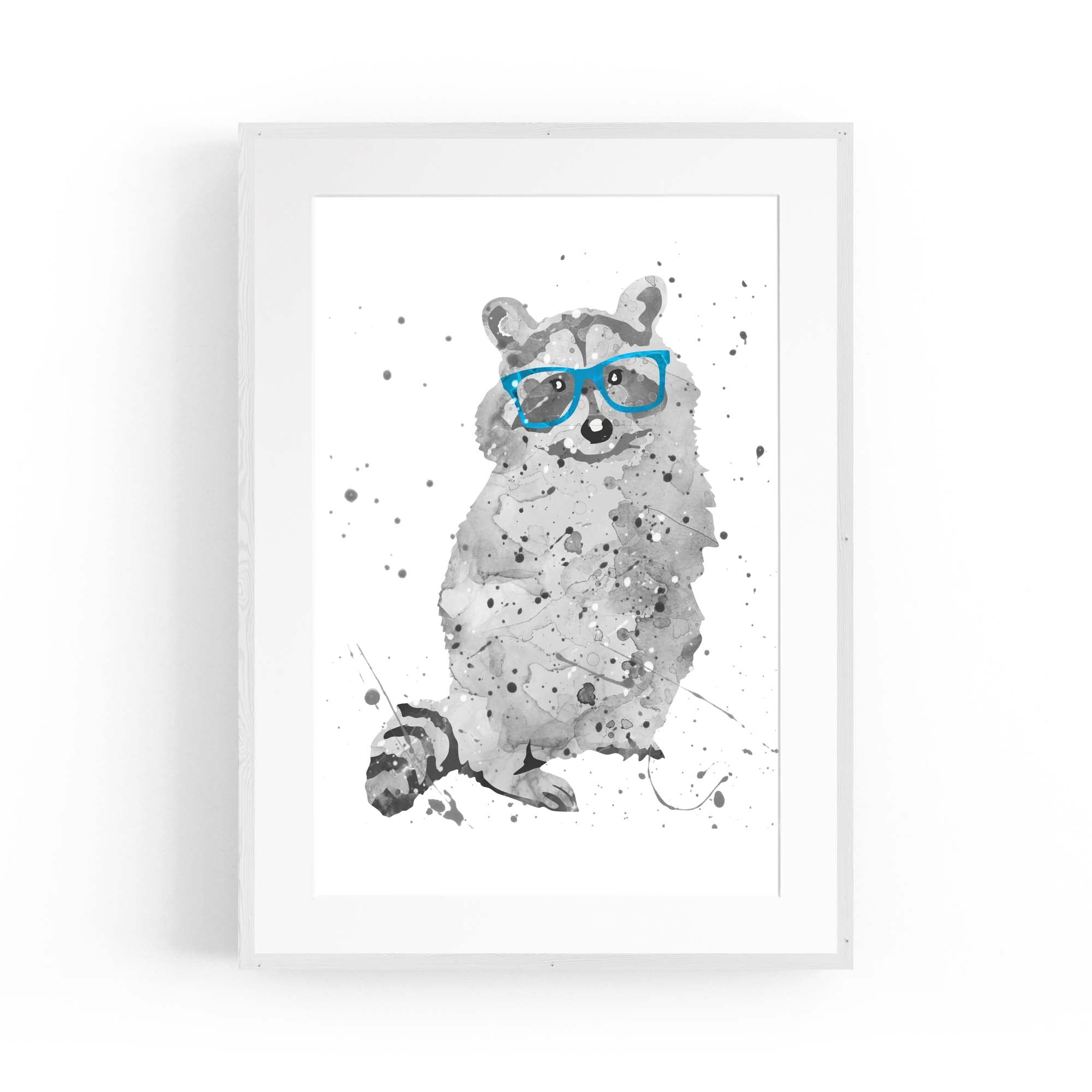 Raccoon Nursery Cartoon Cute Baby Wall Art