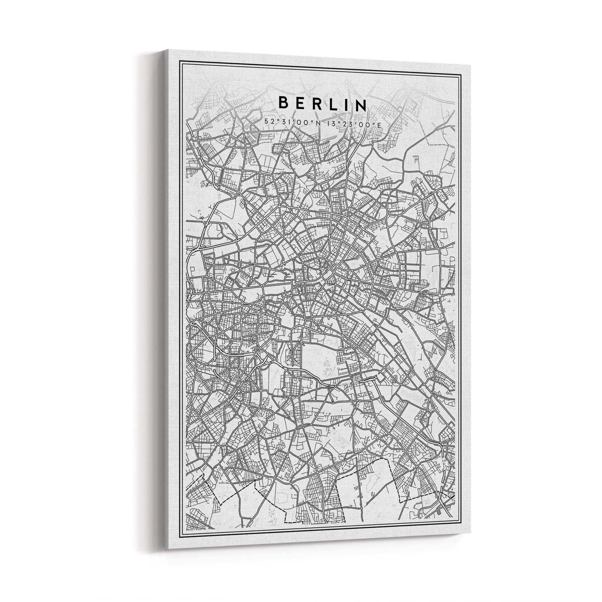 Berlin Germany Minimal Map Travel Wall Art