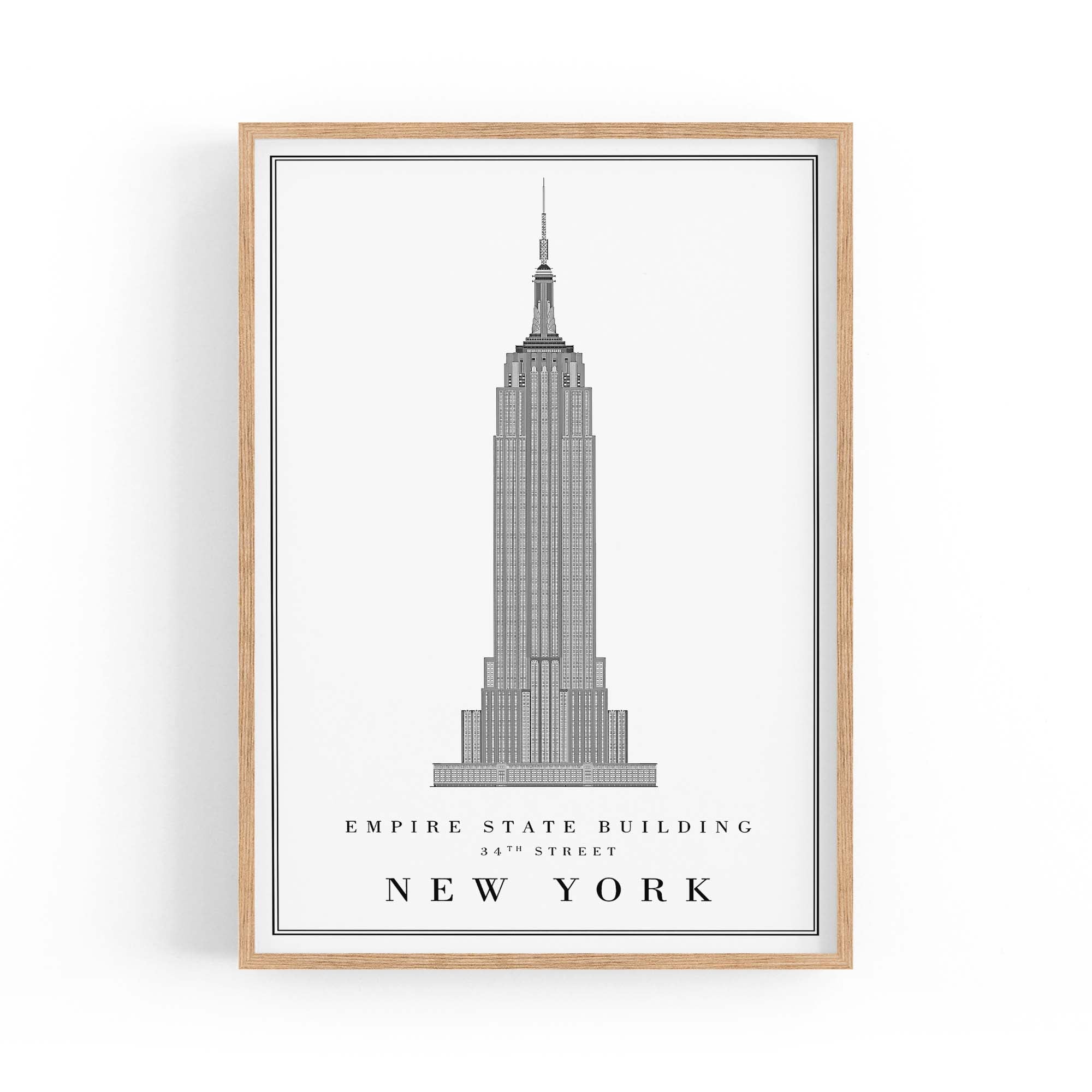 Empire State Building Minimal New York Wall Art