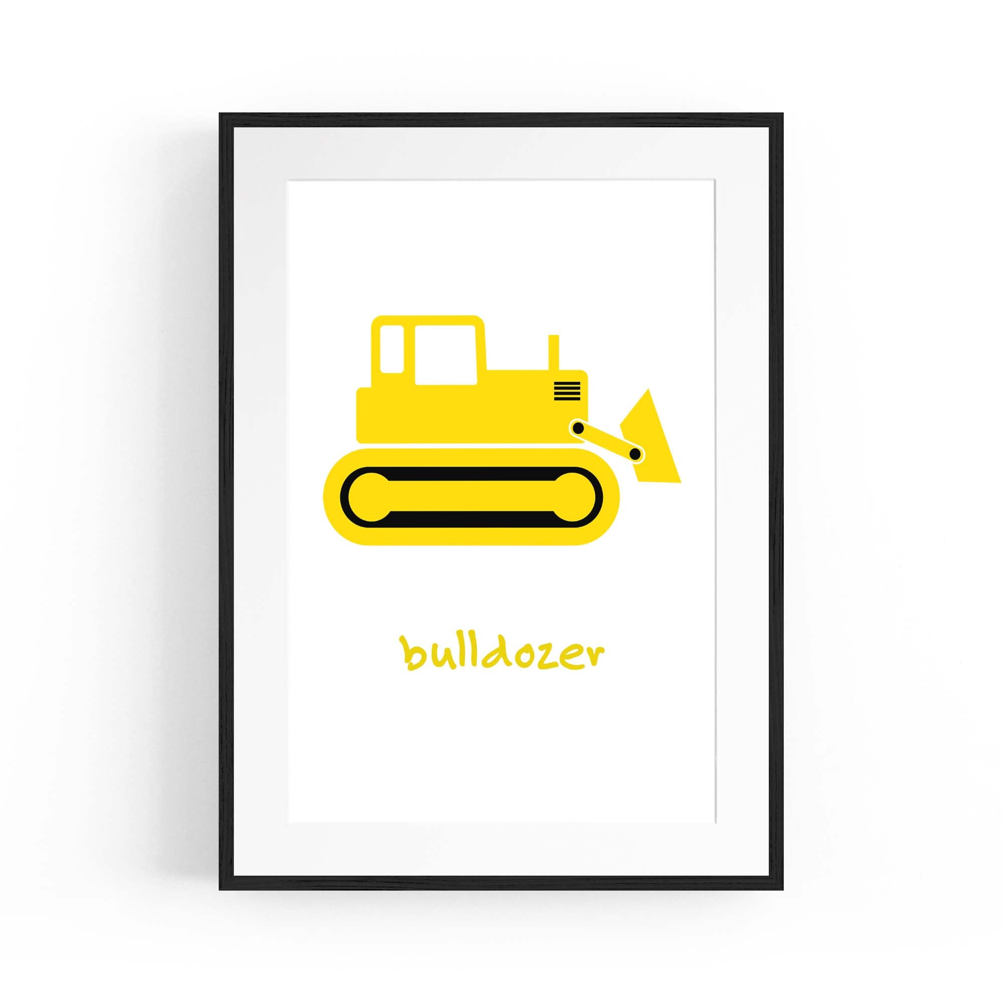 Yellow Digger Boys Bedroom Nursery Wall Art