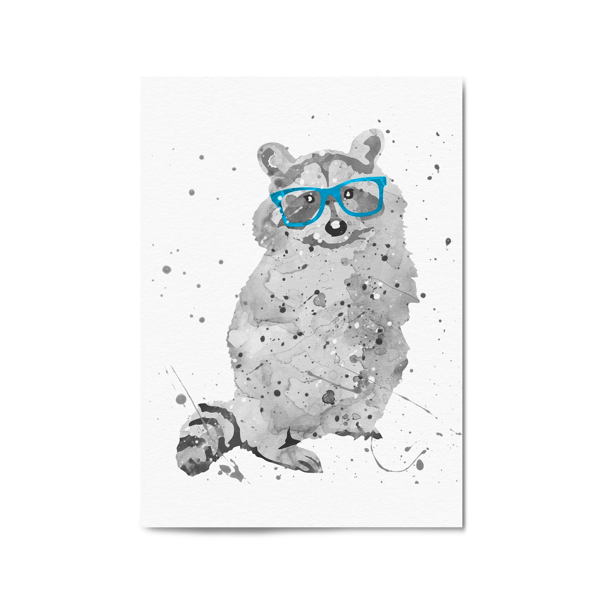 Raccoon Nursery Cartoon Cute Baby Wall Art