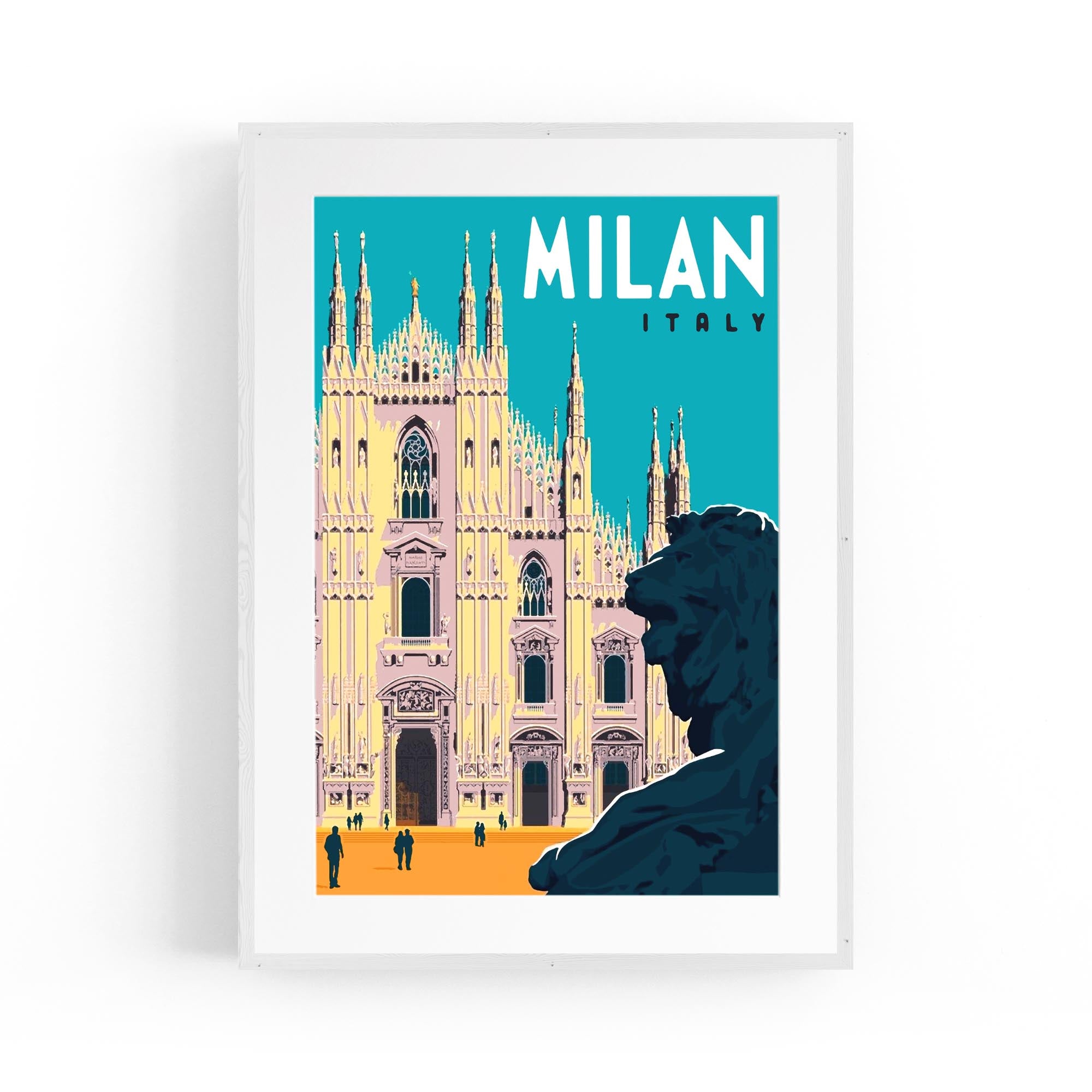Retro Milan, Italy Travel Advert Wall Art