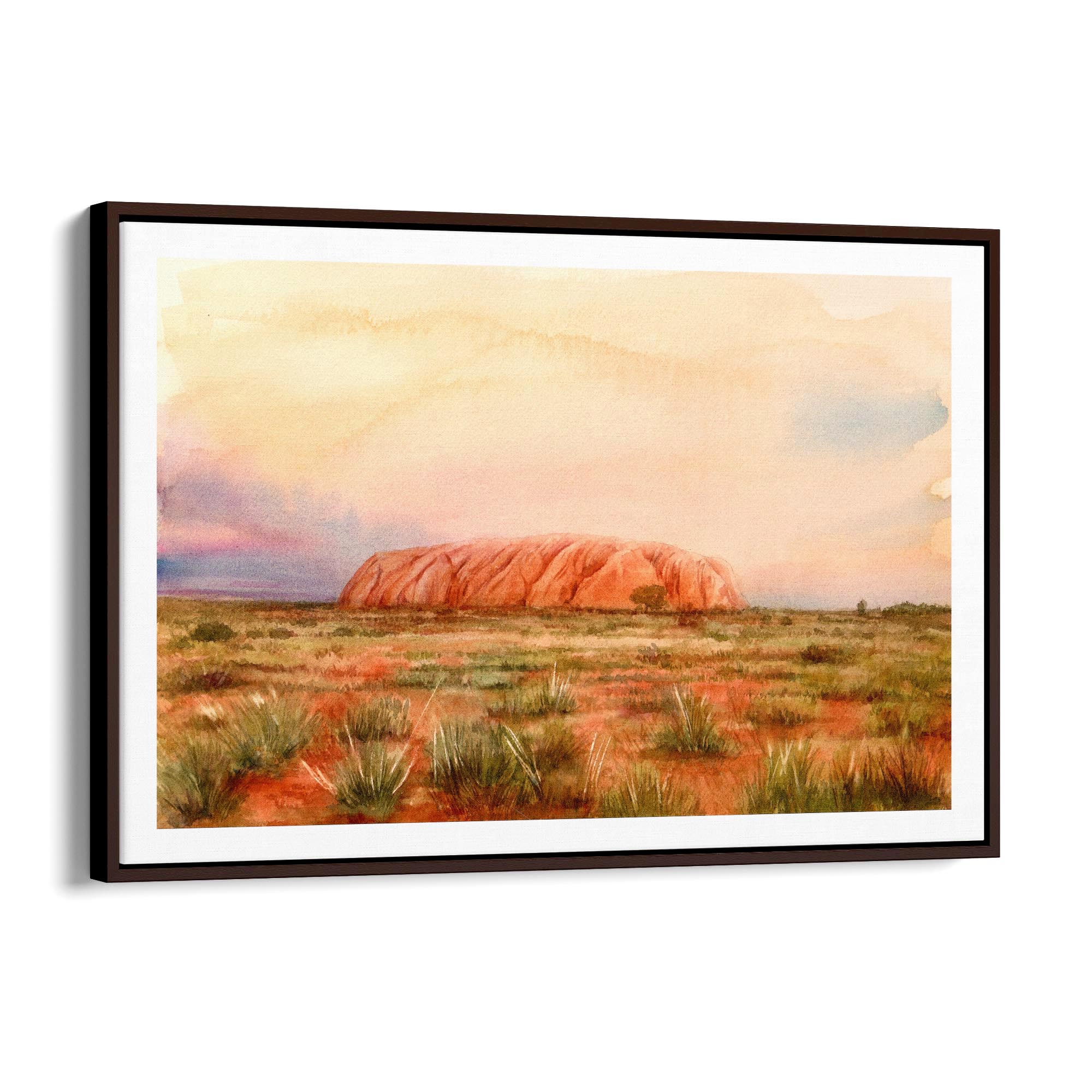Uluru Watercolour Painting Australian Wall Art