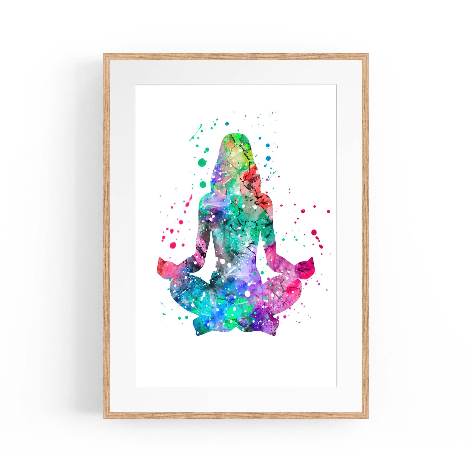 Watercolour Yoga Pose Studio Gift Wall Art