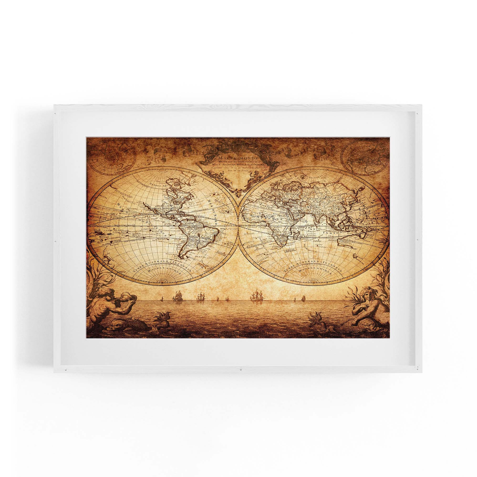 Vintage World Map Old Wall Art #4