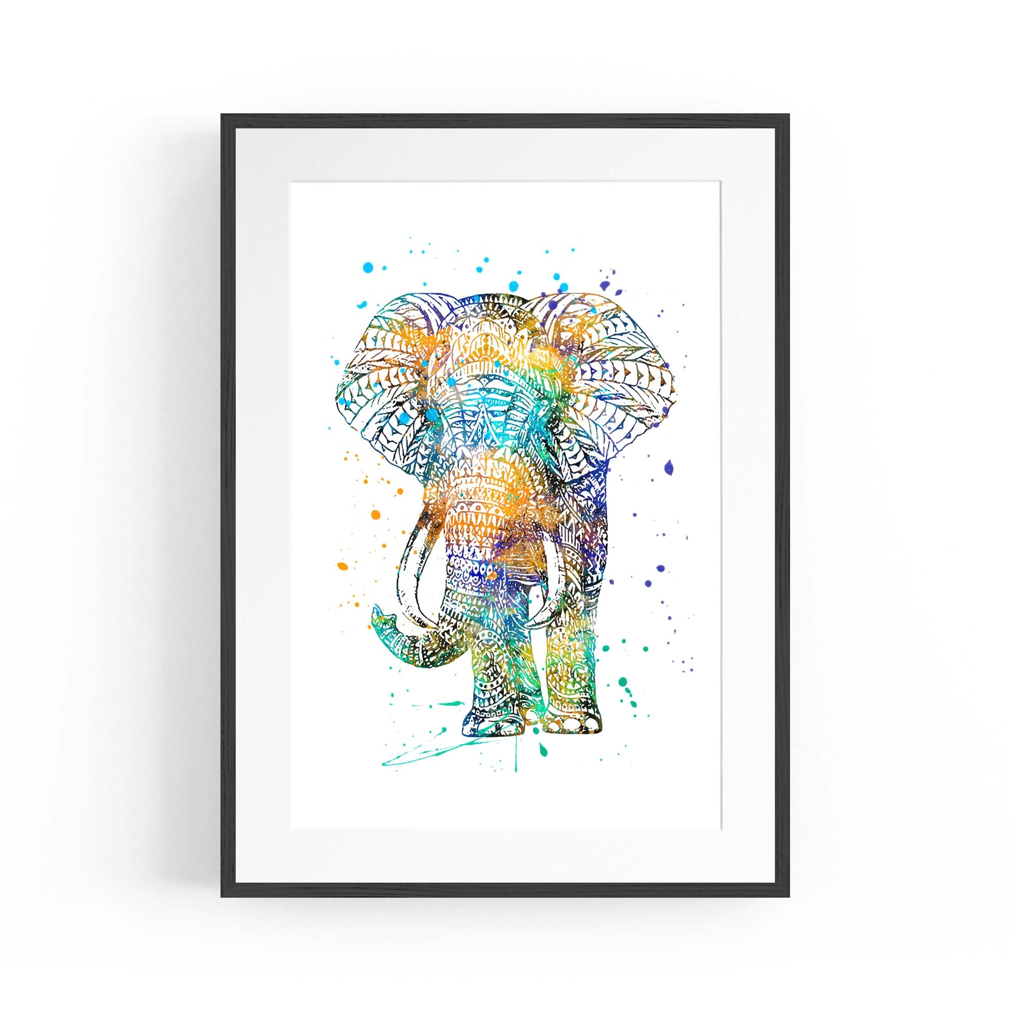 Elephant Mandala Cute Pattern Animal Wall Art