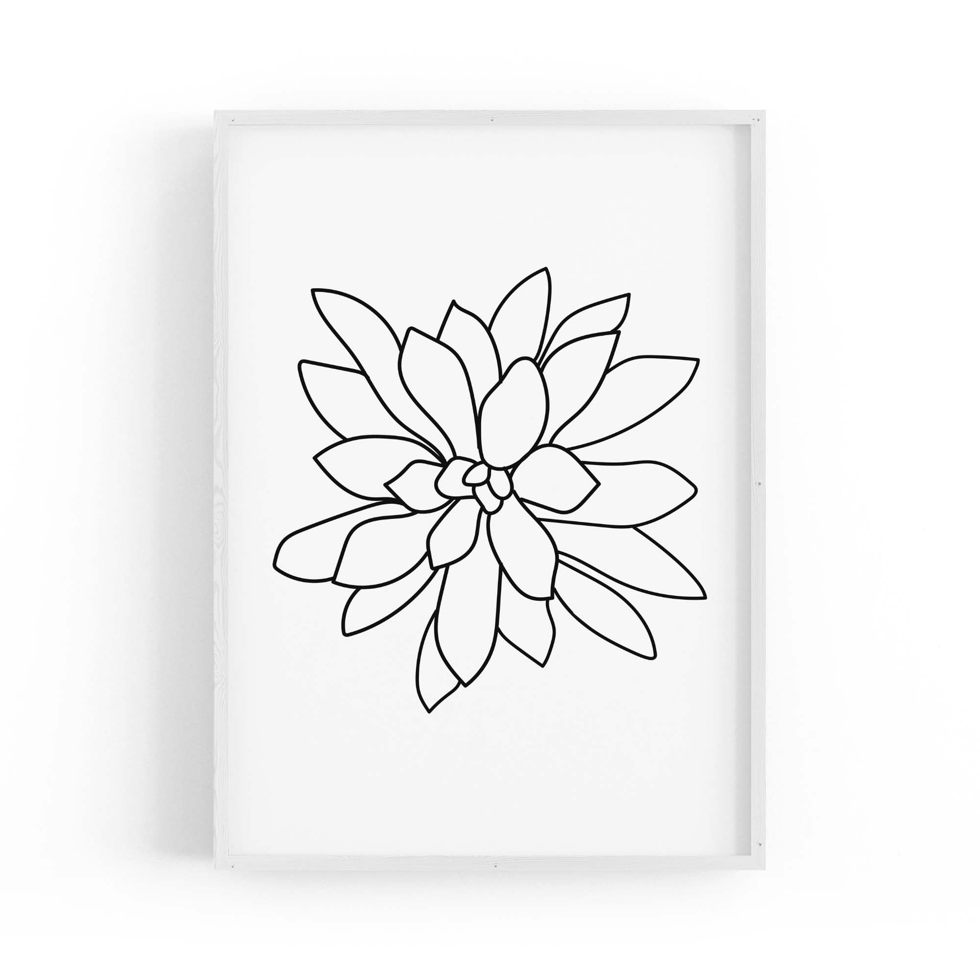 Minimal Flower Line Drawing Abstract Wall Art #5