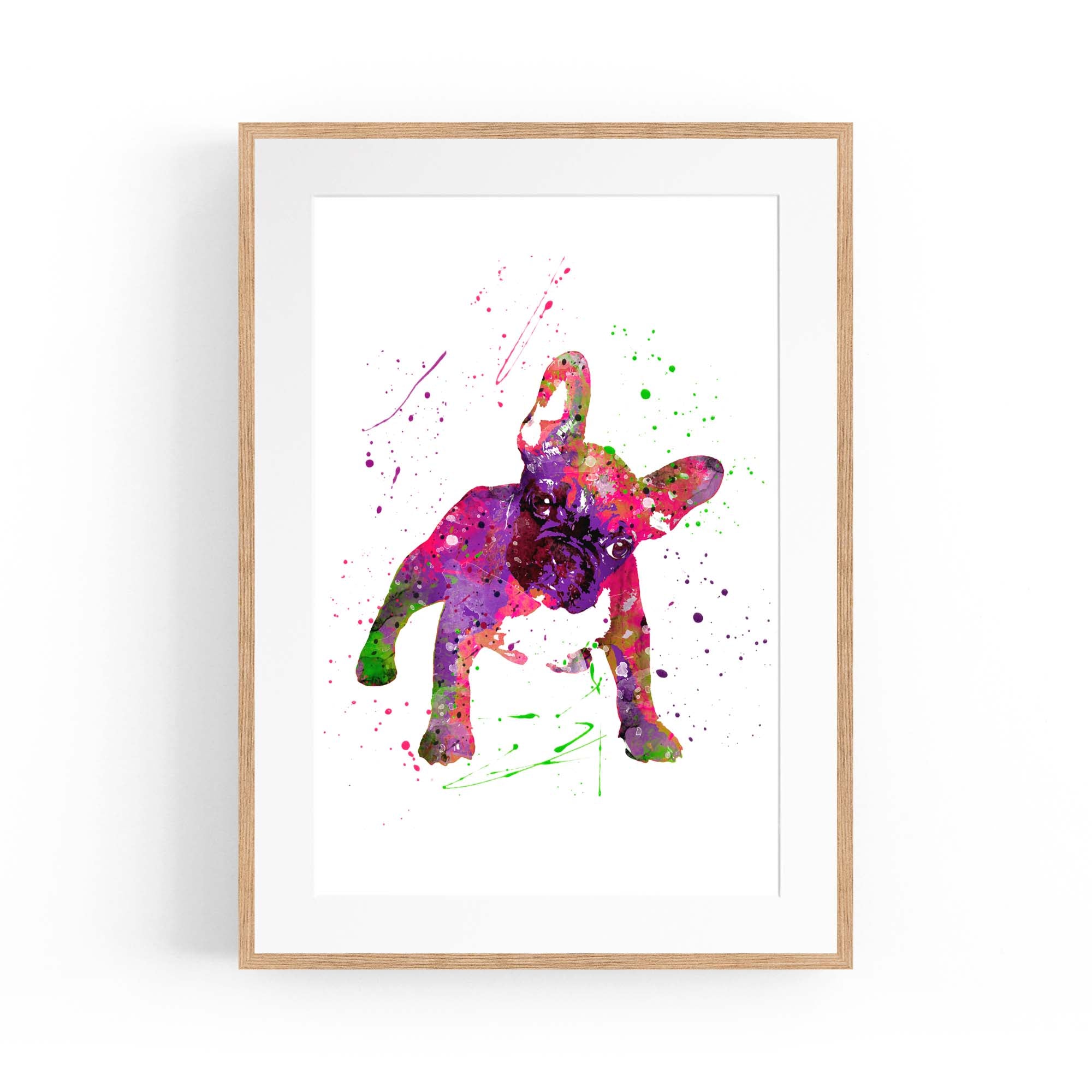 Watercolour Boston Terrier Dog Wall Art