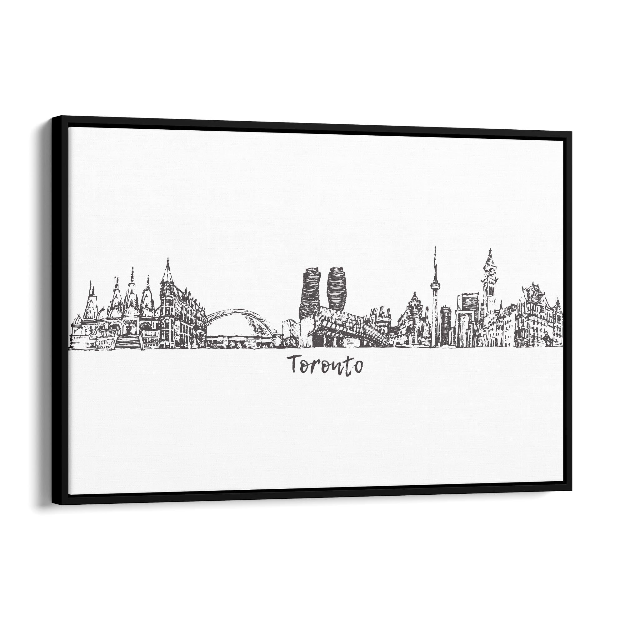 Toronto Canada Skyline Cityscape Drawing Wall Art