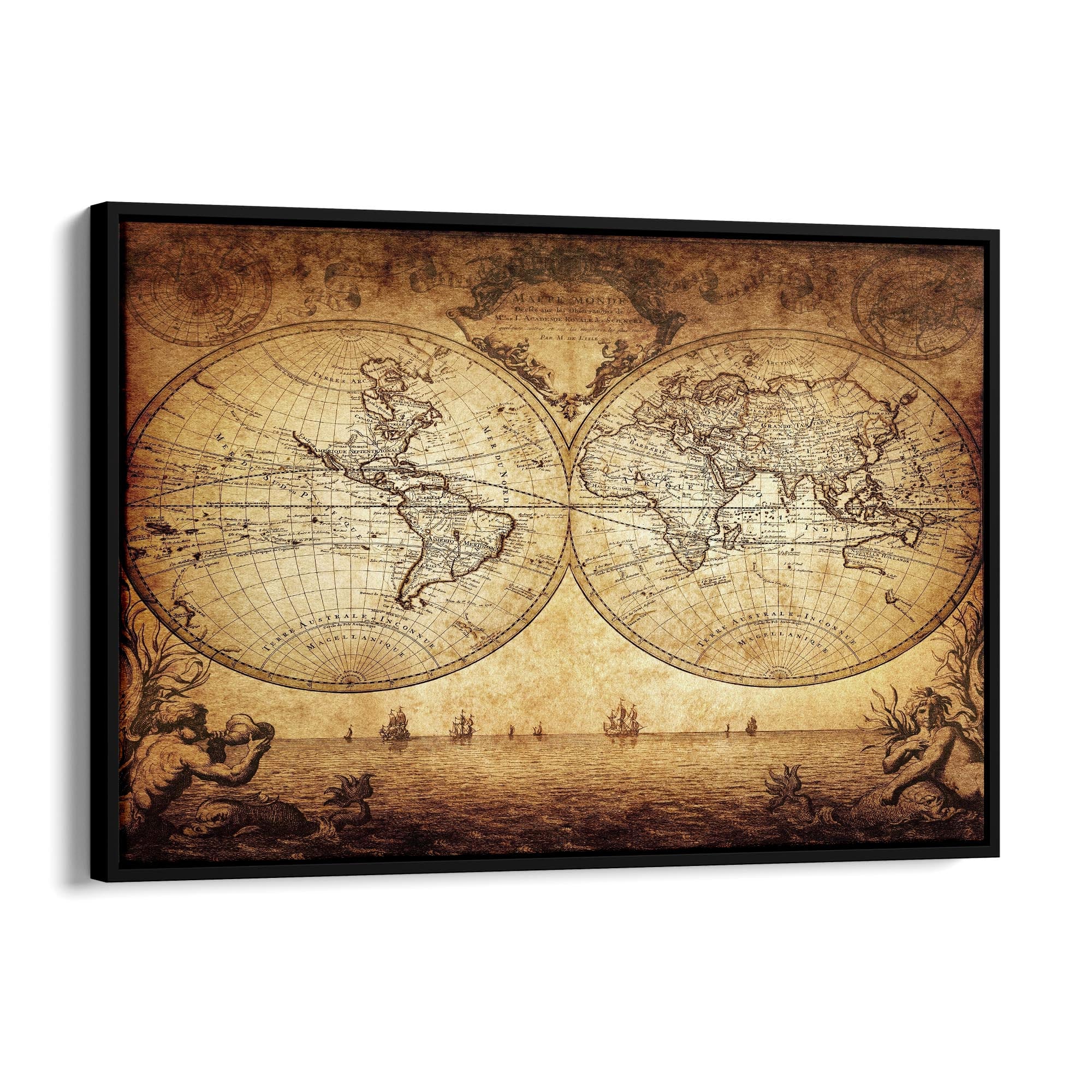 Vintage World Map Old Wall Art #4