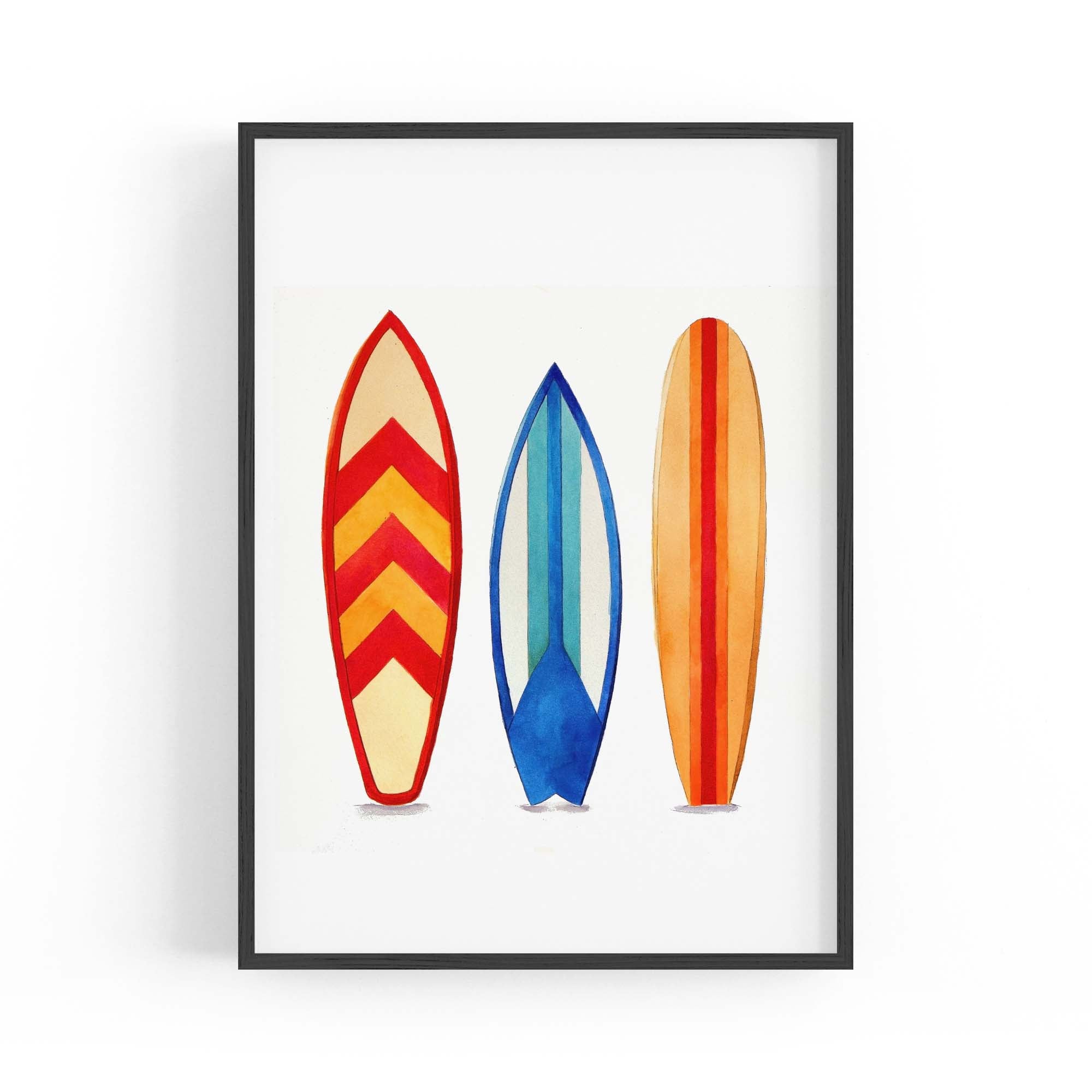Surfboard Watercolour Australian Surf Wall Art