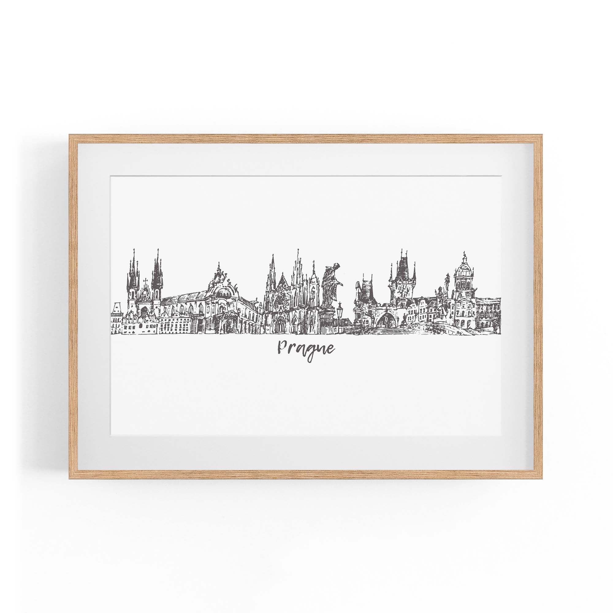 Prague Czech Cityscape Minimal Painting Wall Art #3