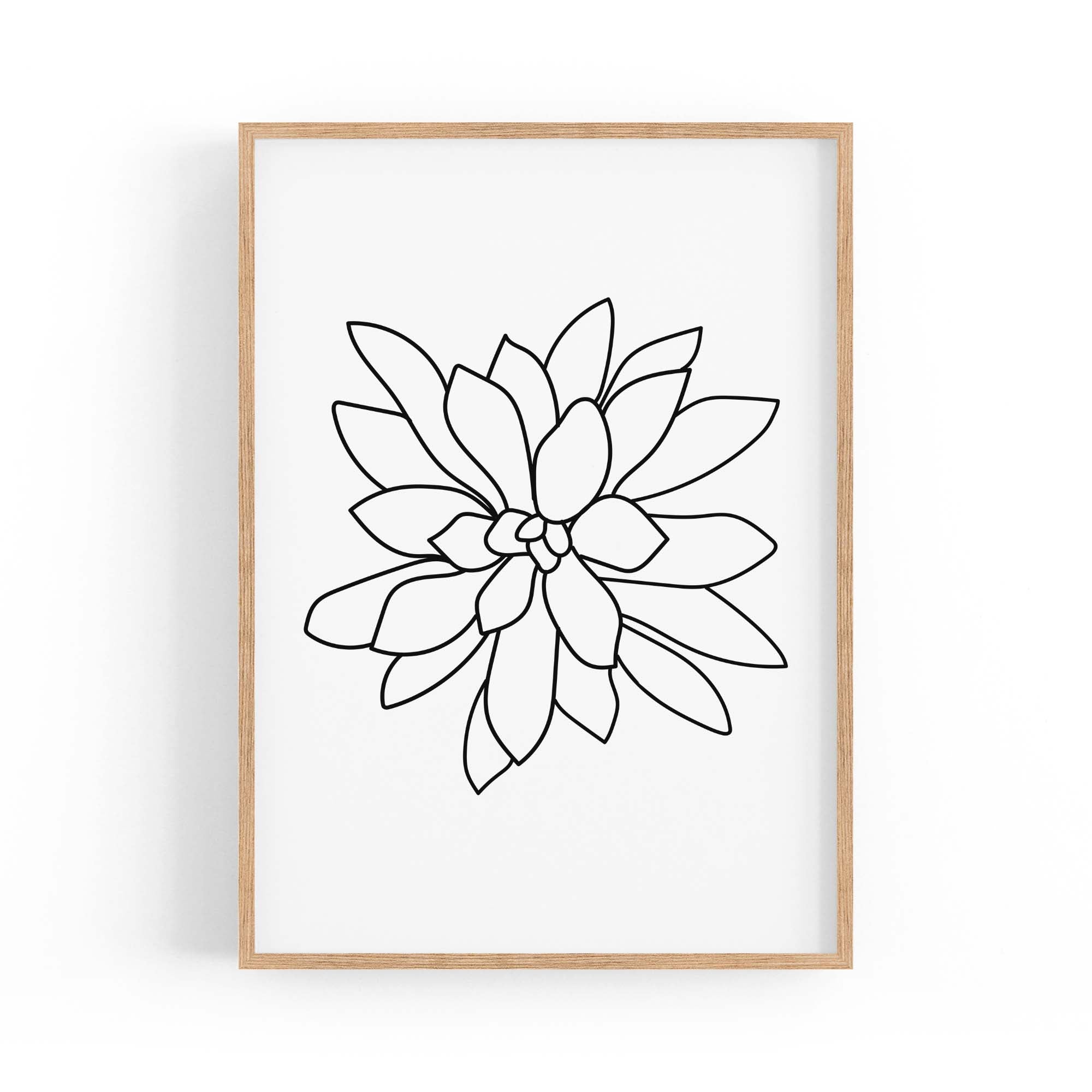 Minimal Flower Line Drawing Abstract Wall Art #5