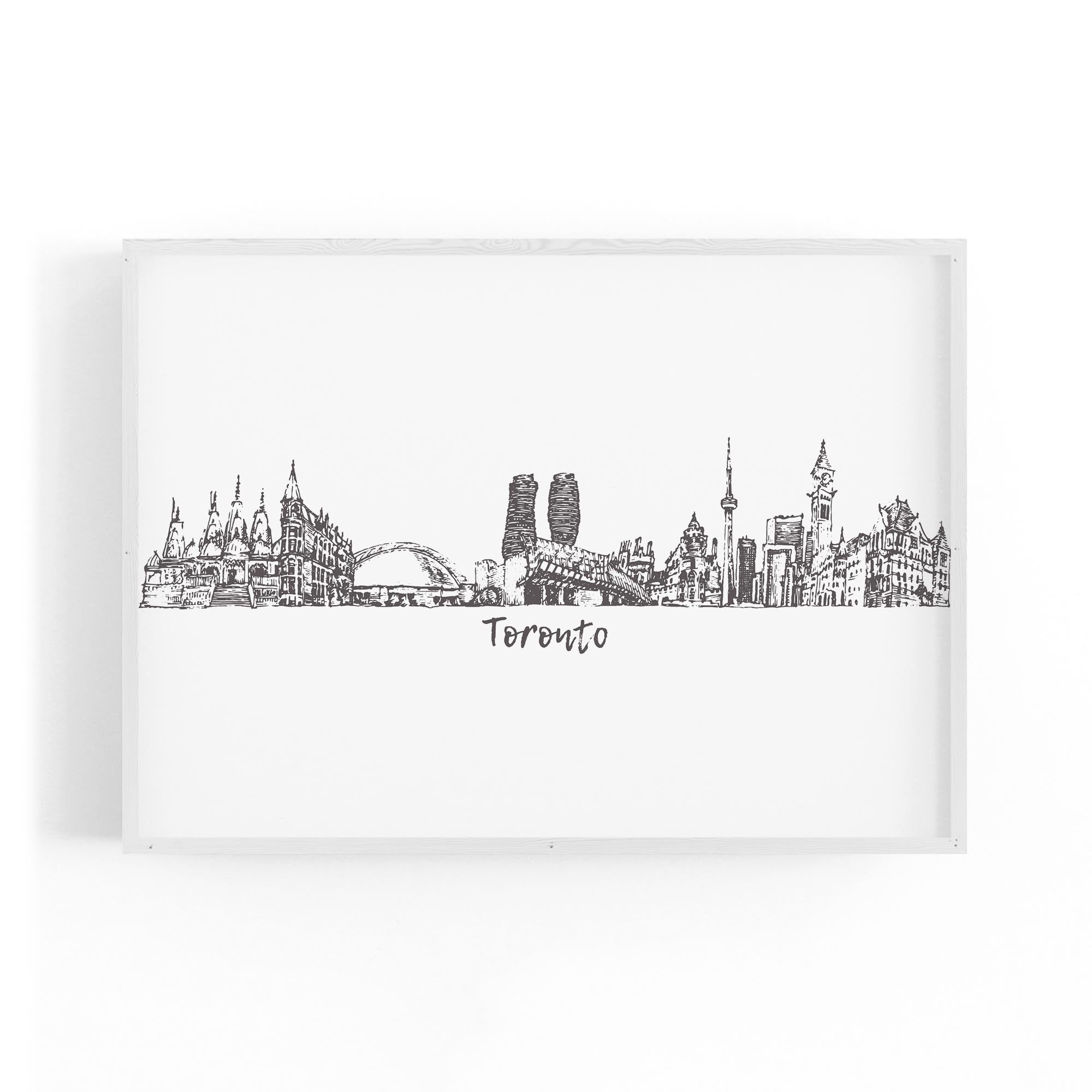 Toronto Canada Skyline Cityscape Drawing Wall Art