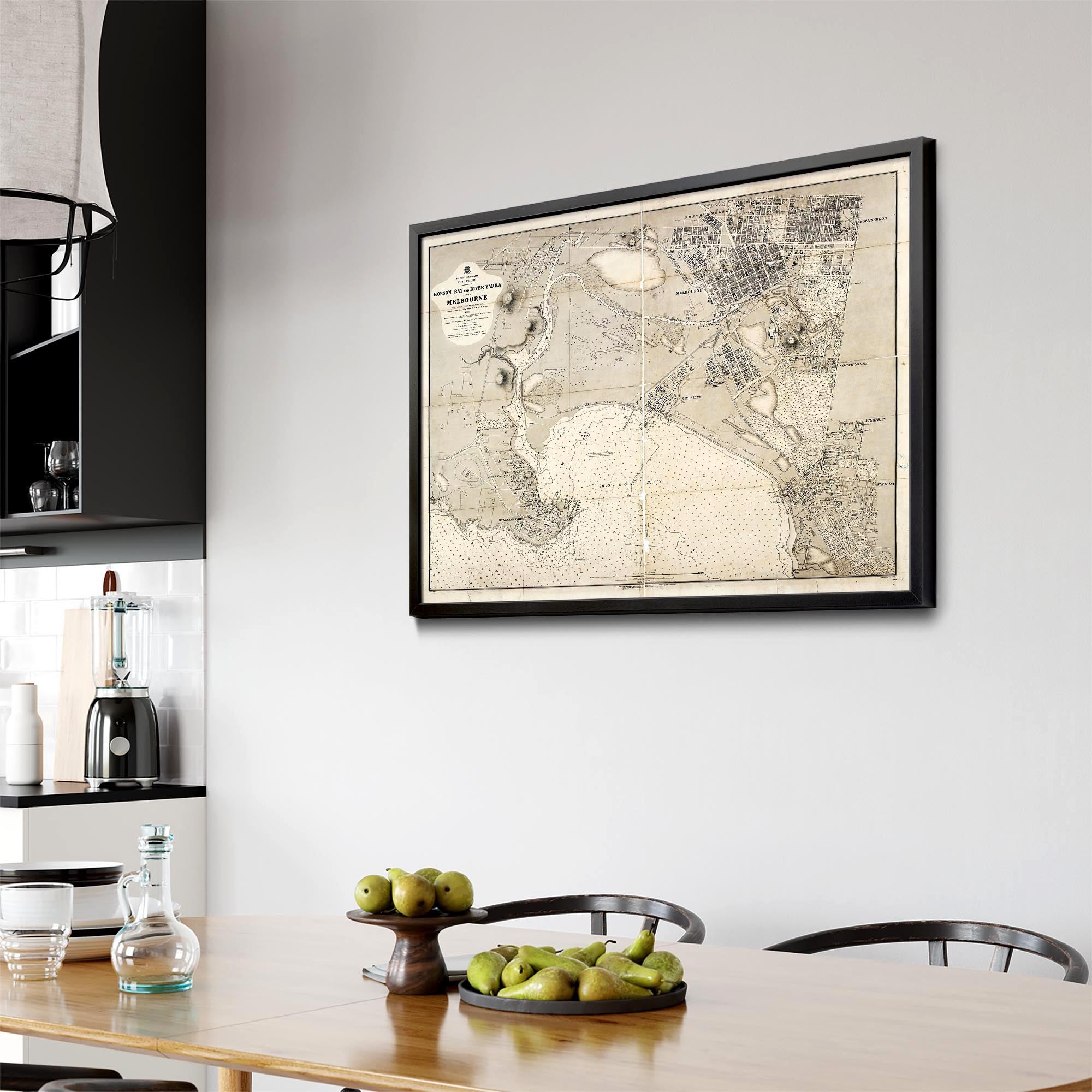 Melbourne Victoria Vintage Map Australia Wall Art #2