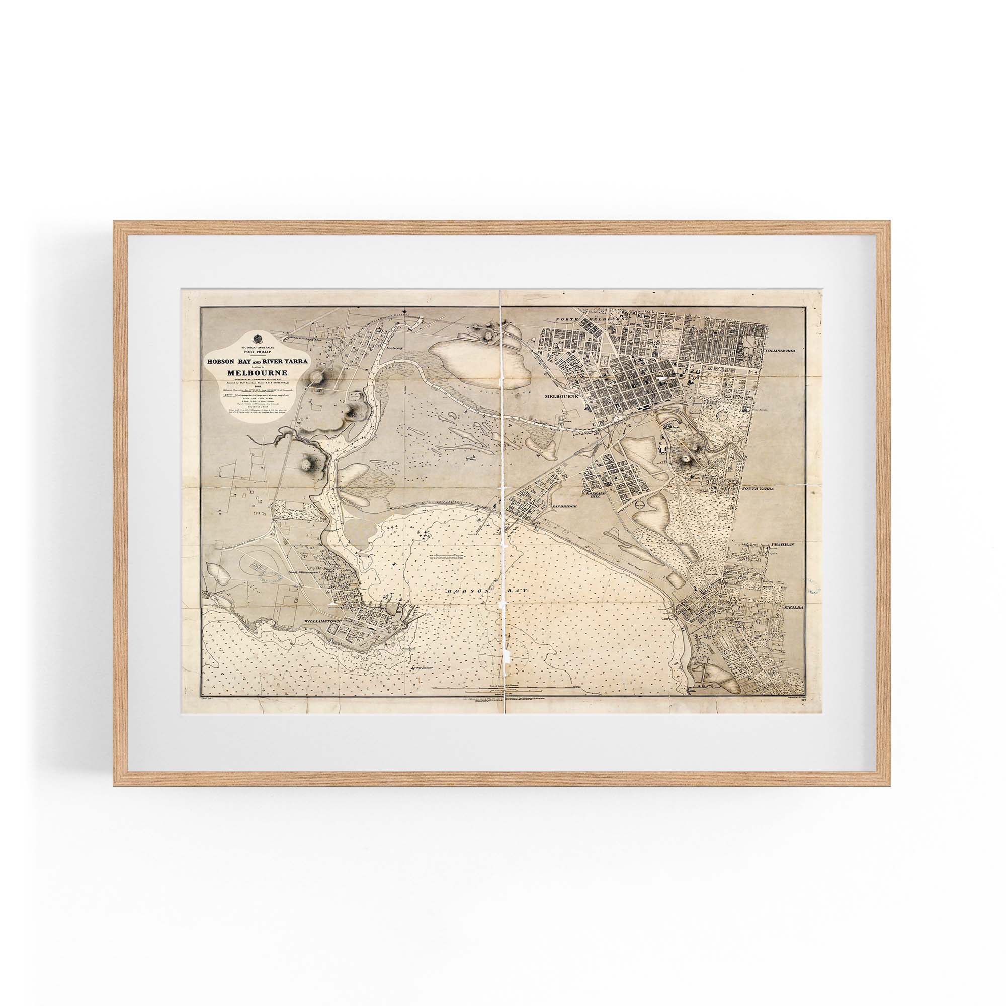 Melbourne Victoria Vintage Map Australia Wall Art #2