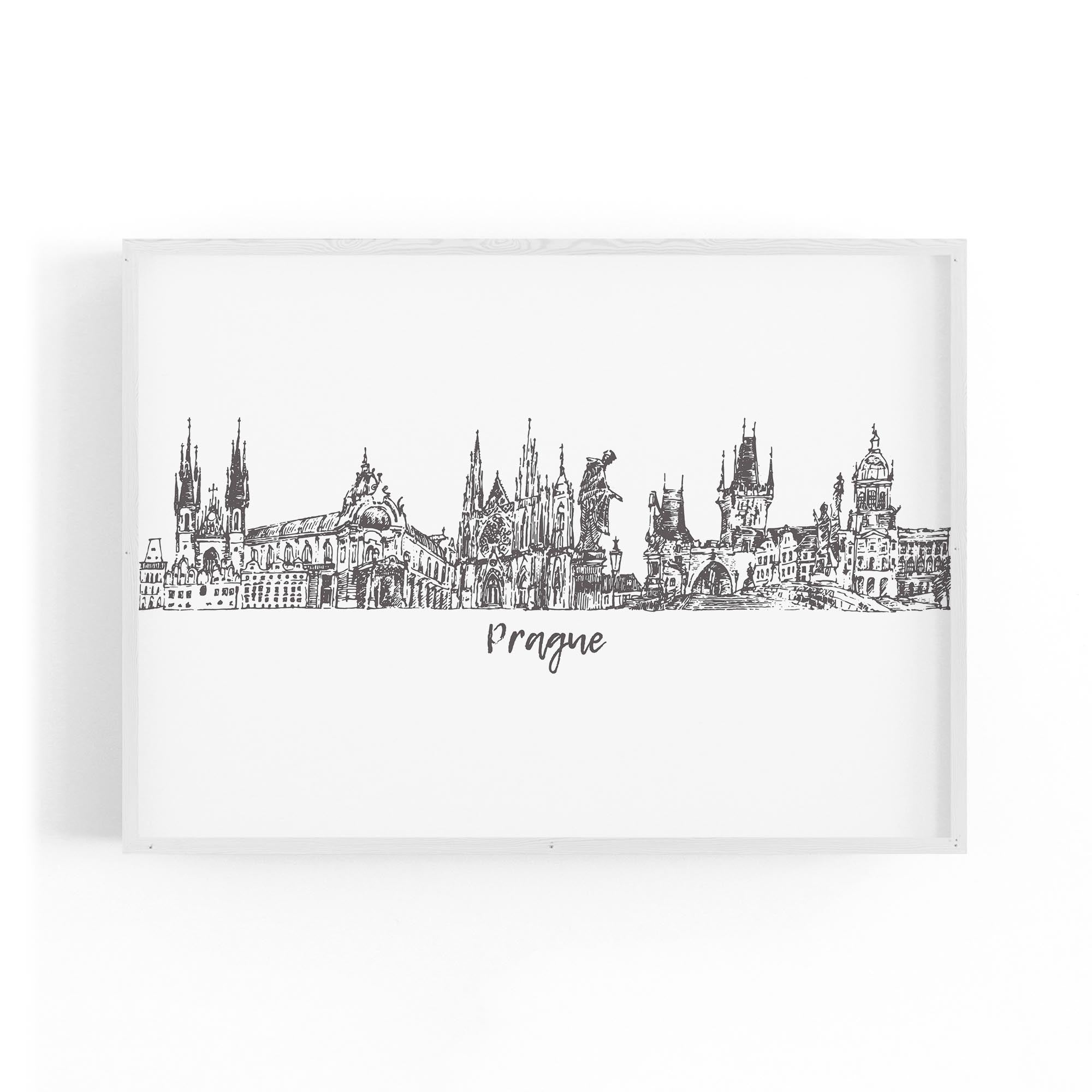 Prague Czech Cityscape Minimal Painting Wall Art #3