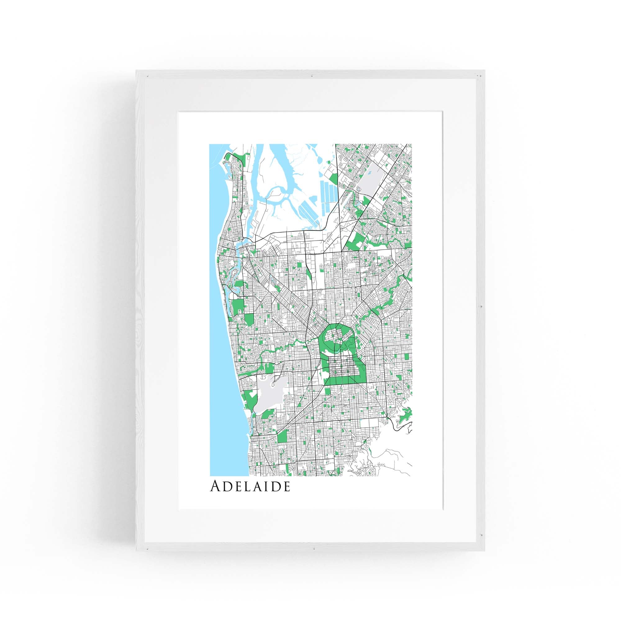 Minimal Adelaide Map South Australia Wall Art