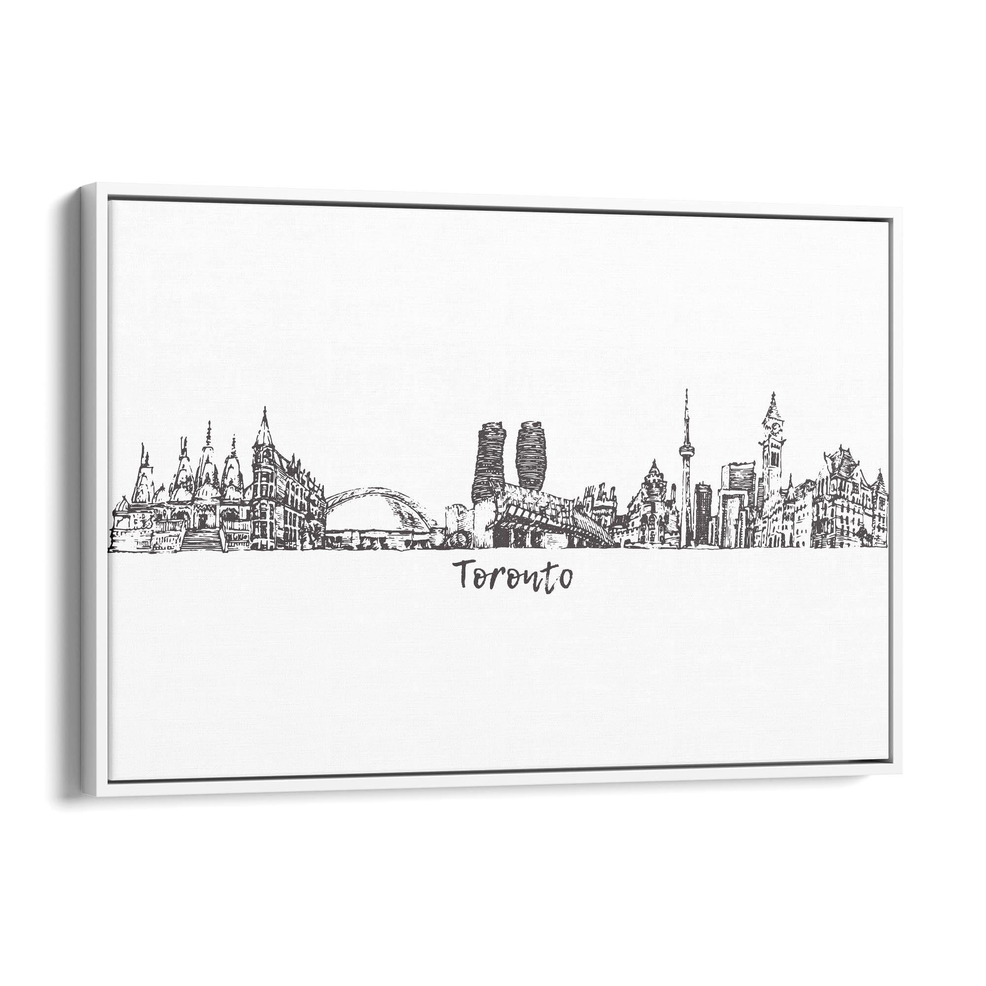 Toronto Canada Skyline Cityscape Drawing Wall Art
