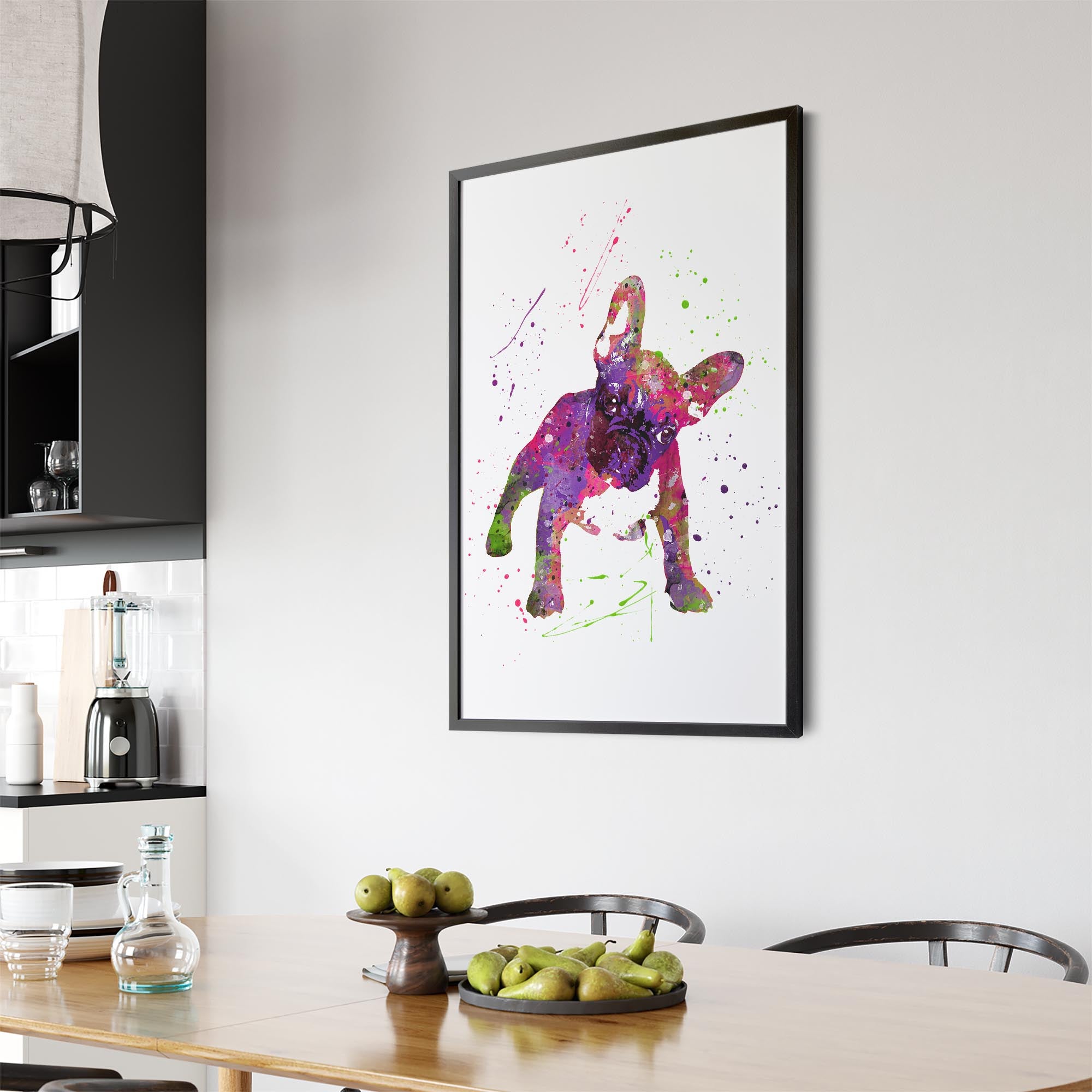 Watercolour Boston Terrier Dog Wall Art