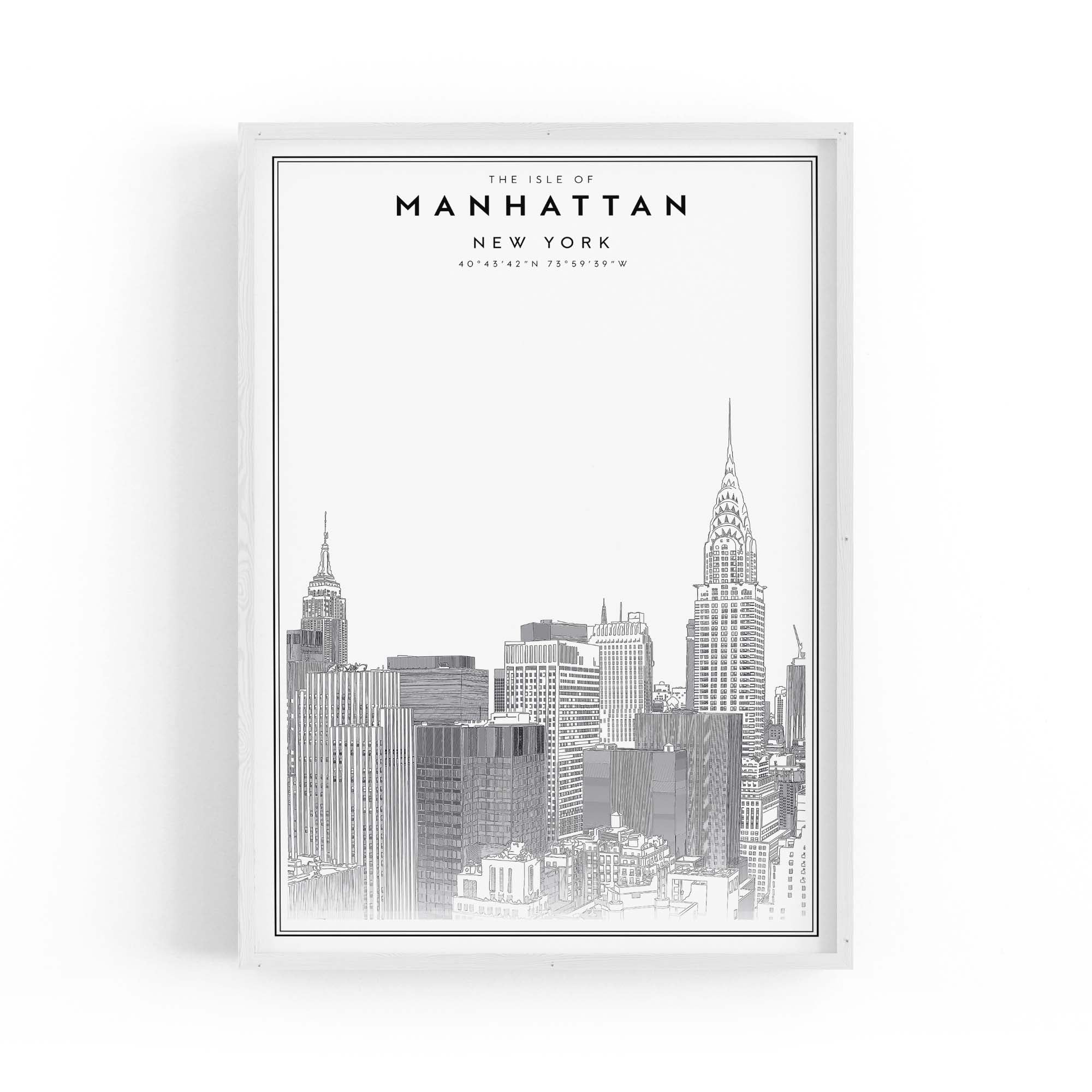 Minimal Manhattan Skyline New York Wall Art