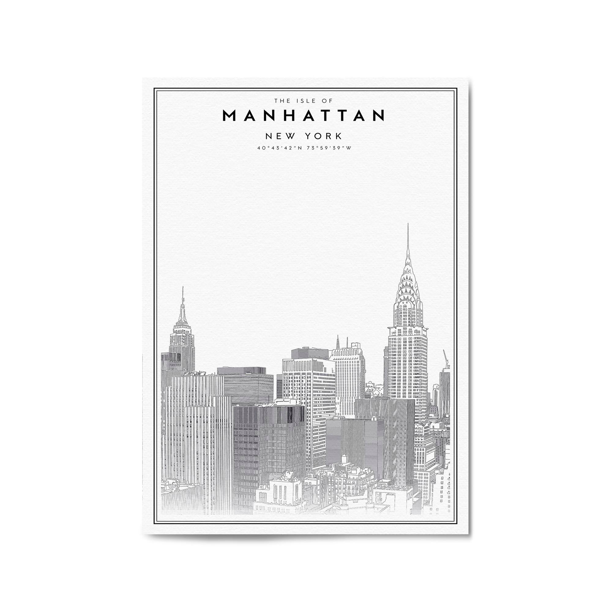Minimal Manhattan Skyline New York Wall Art