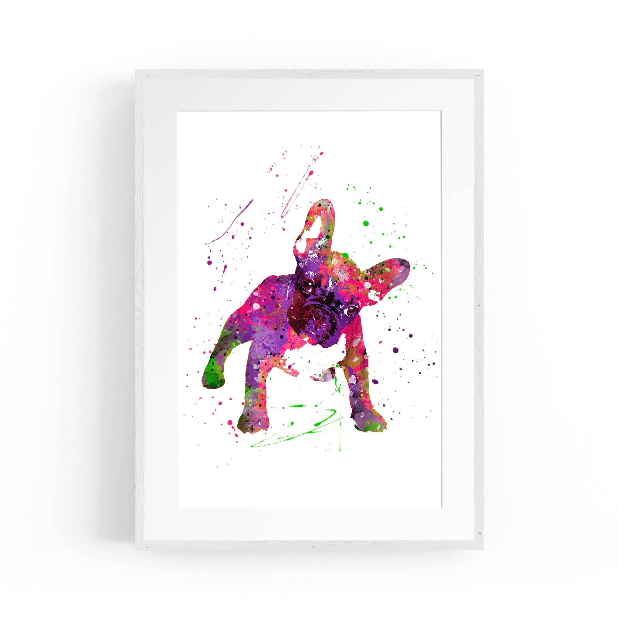 Watercolour Boston Terrier Dog Wall Art