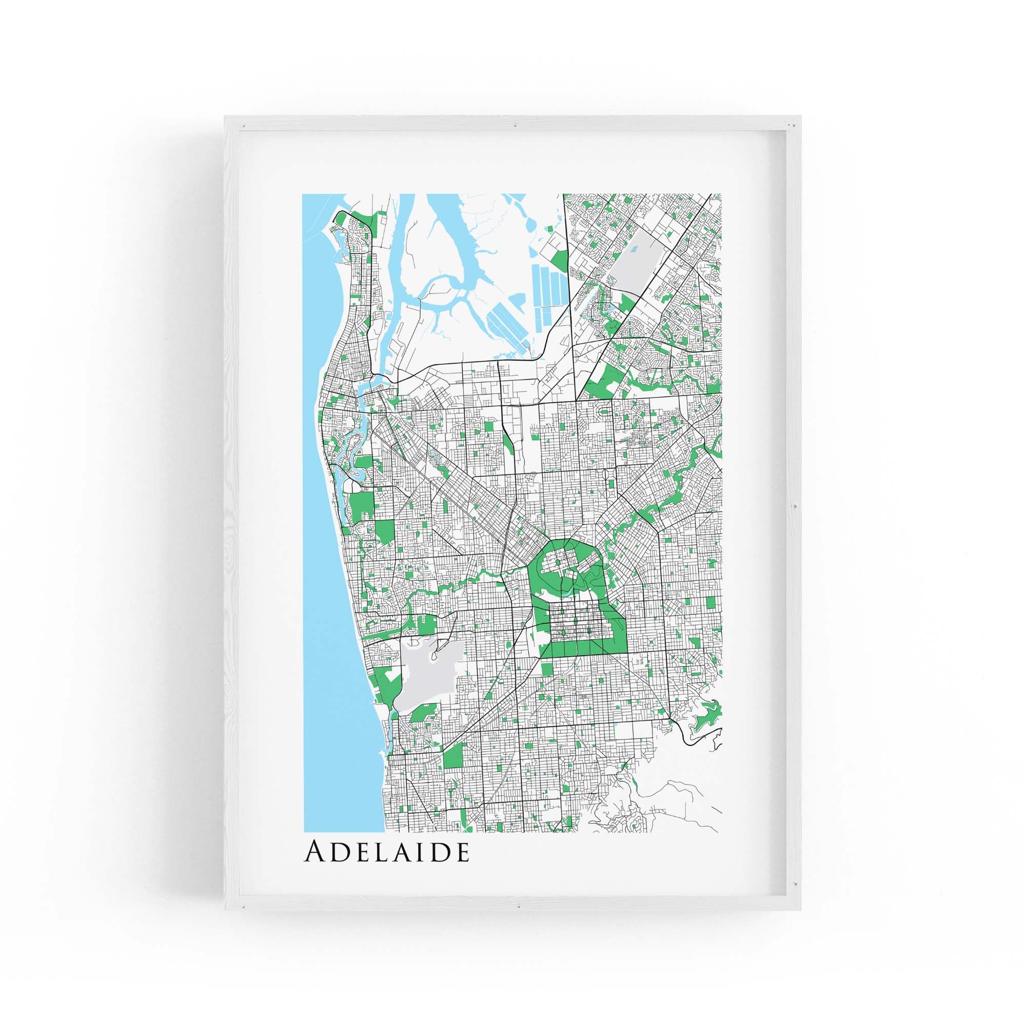Minimal Adelaide Map South Australia Wall Art
