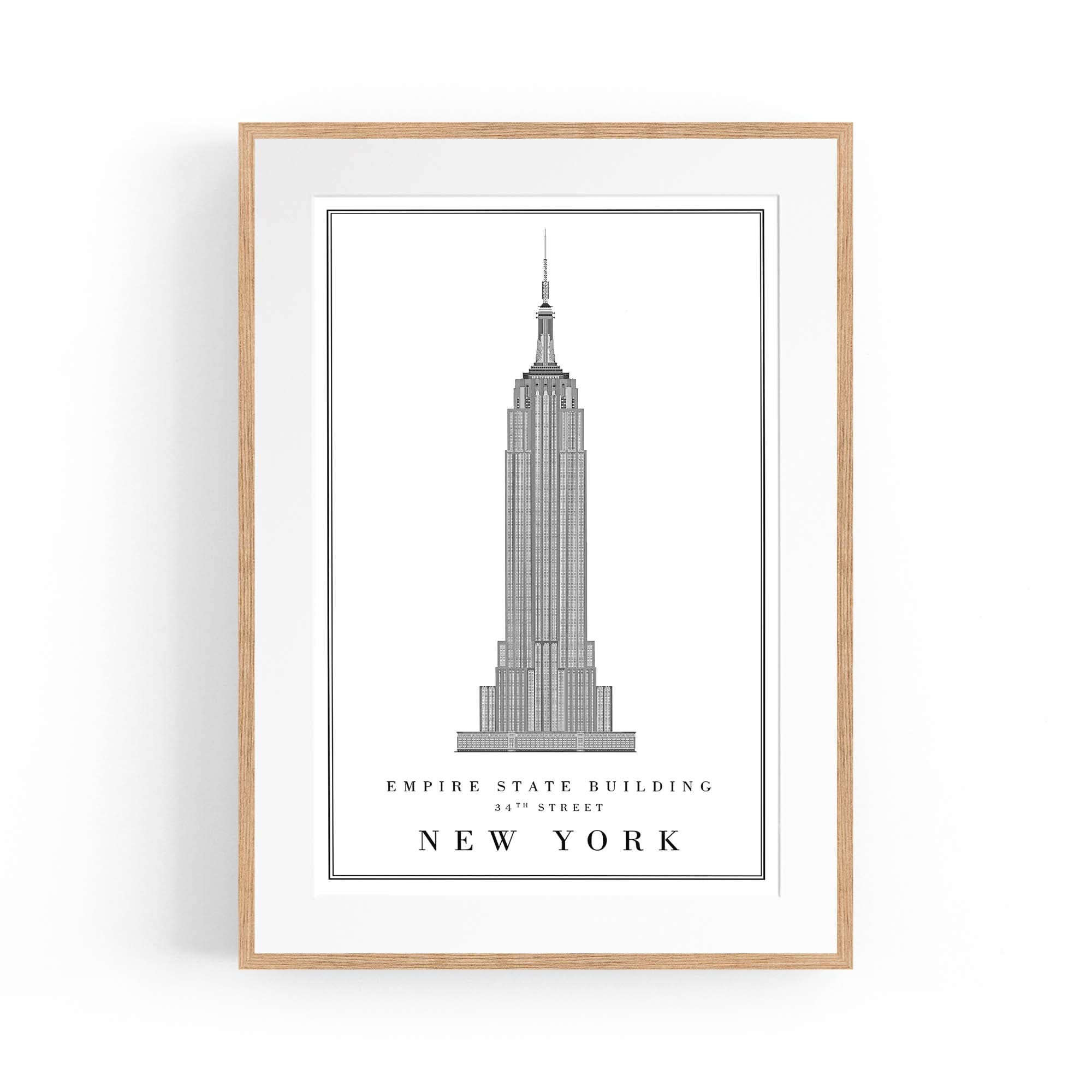 Empire State Building Minimal New York Wall Art