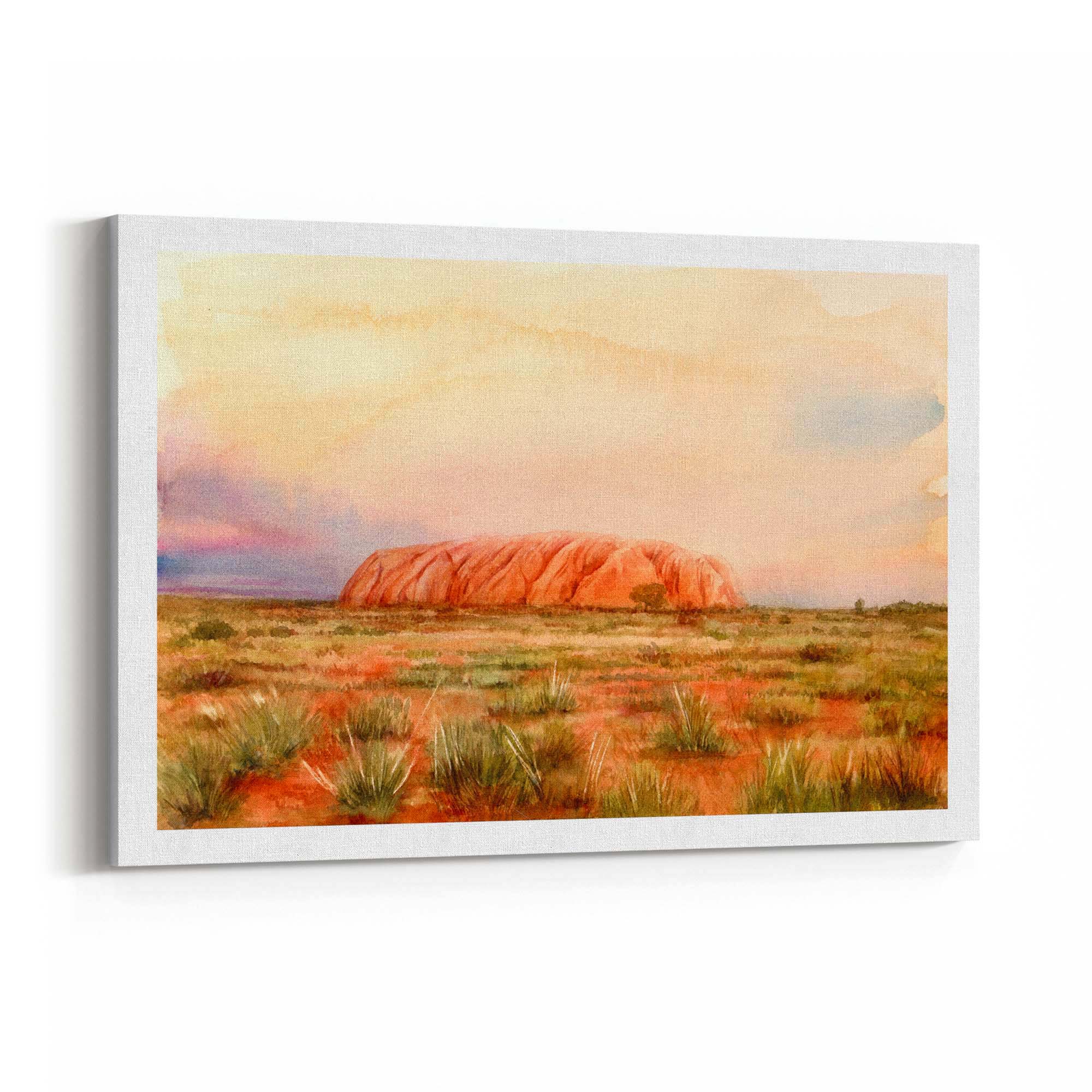 Uluru Watercolour Painting Australian Wall Art