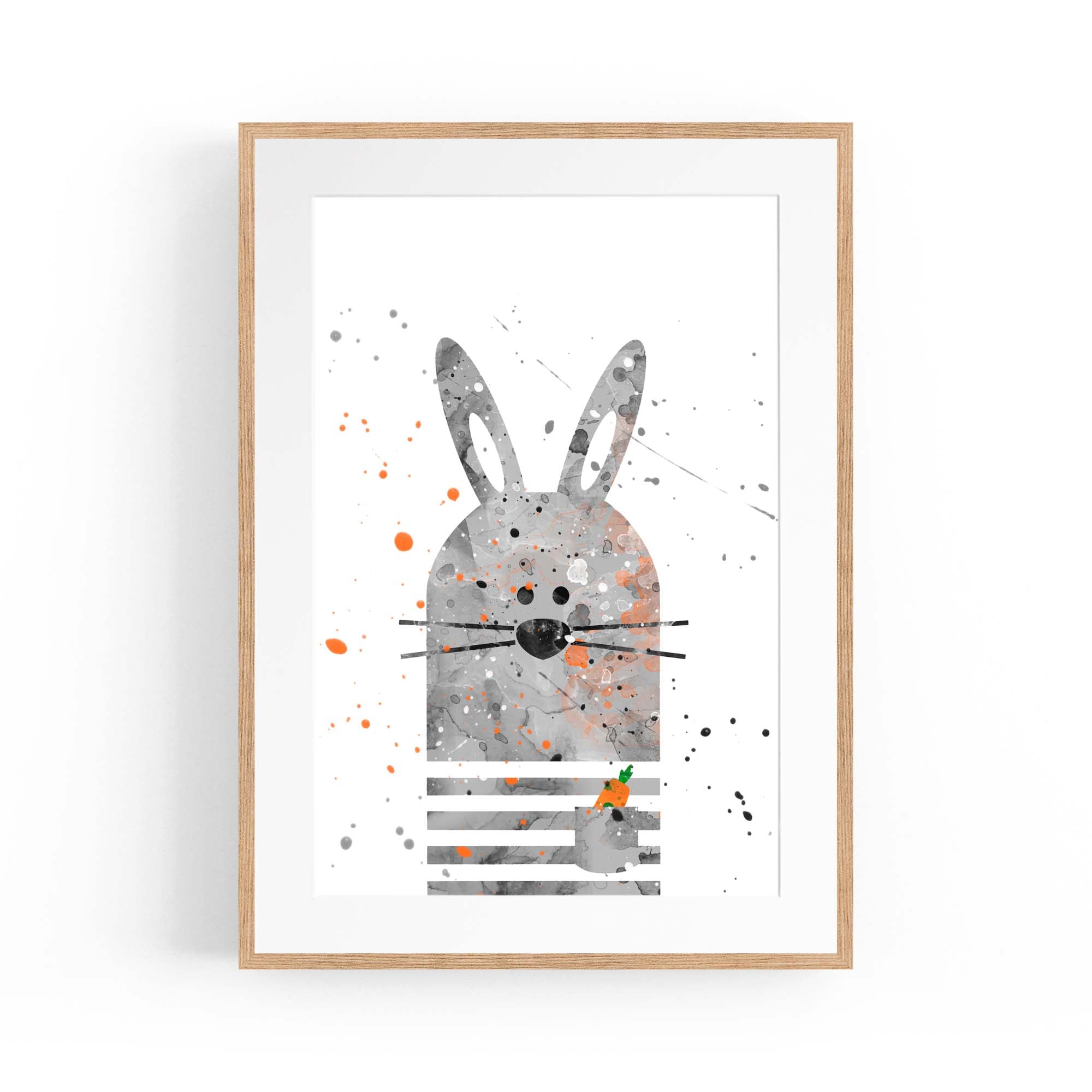 Rabbit Nursery Cartoon Cute Baby Wall Art #1