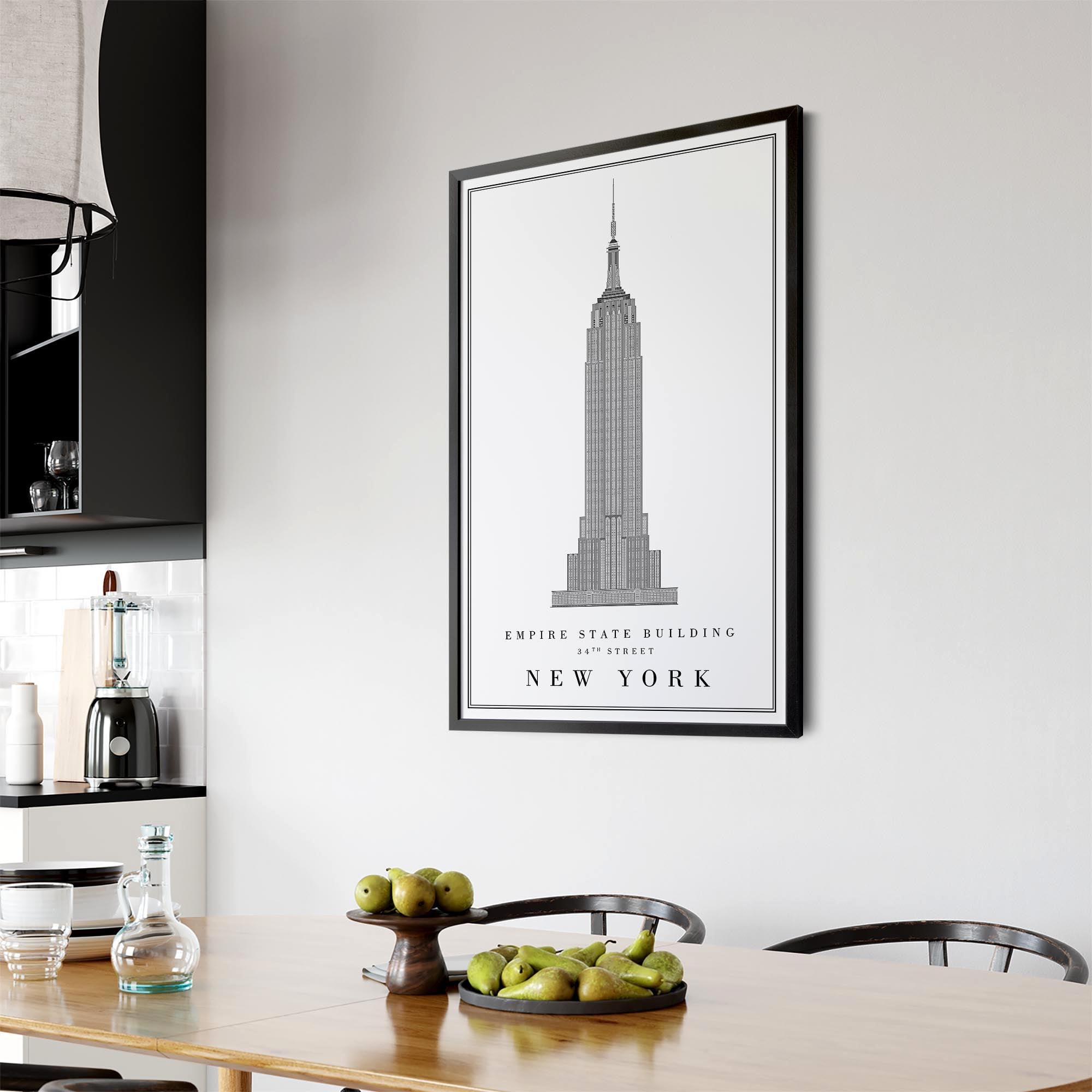 Empire State Building Minimal New York Wall Art