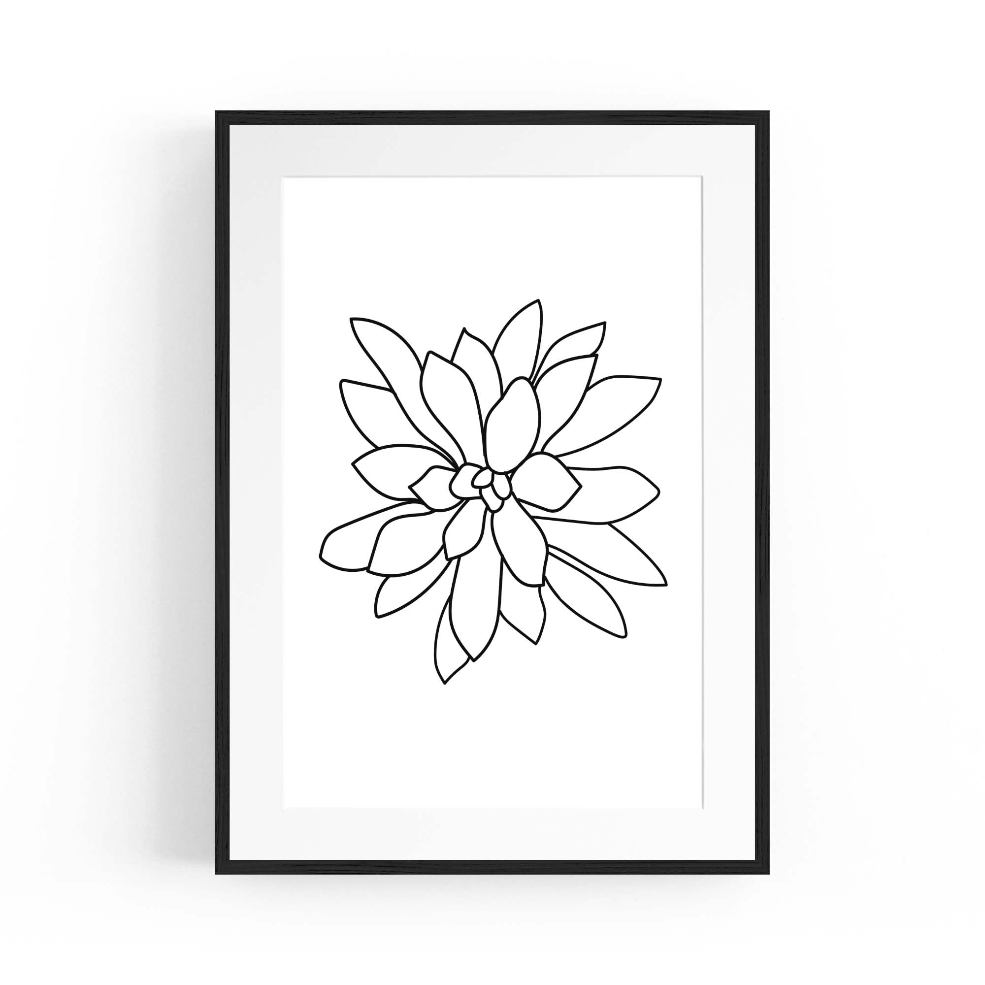 Minimal Flower Line Drawing Abstract Wall Art #5
