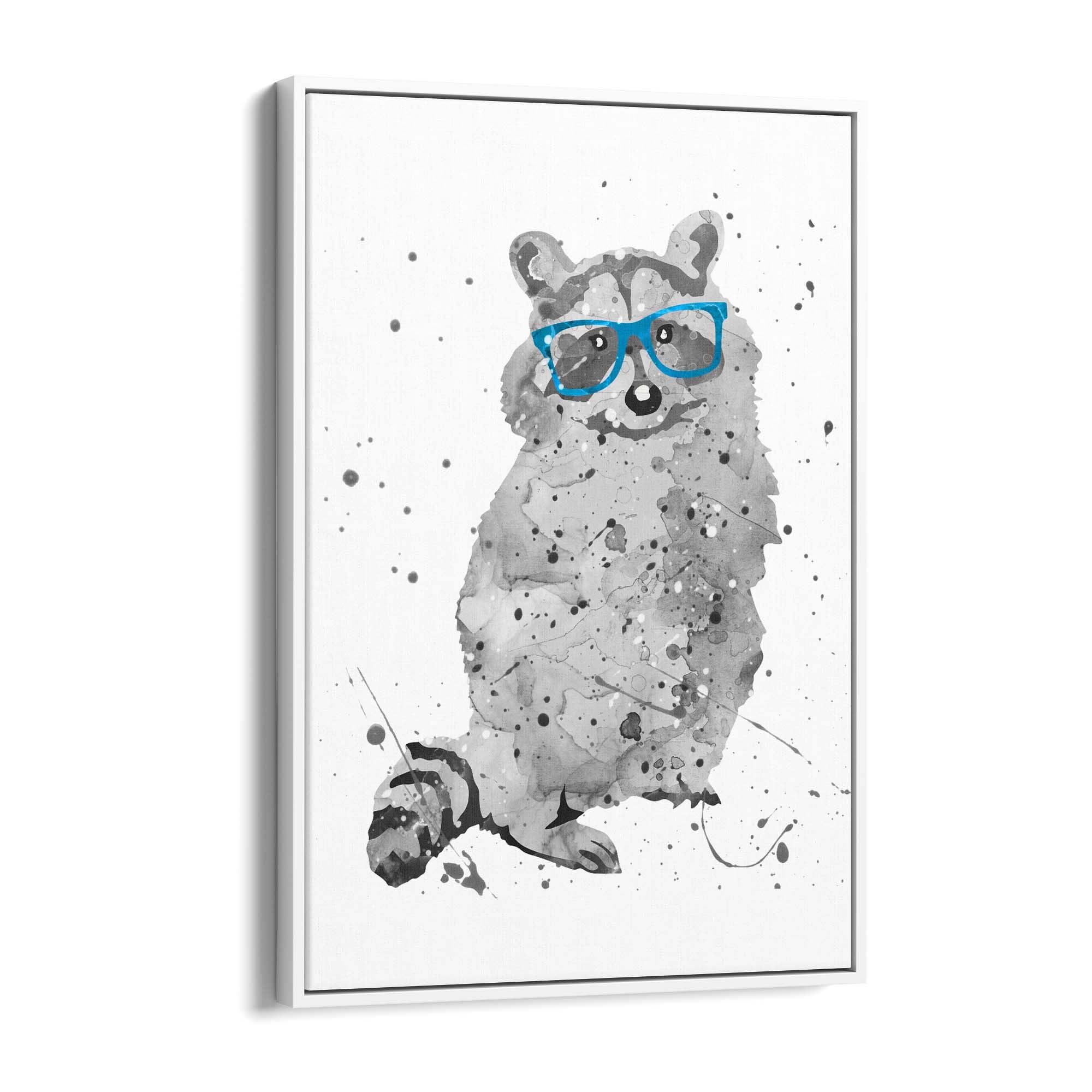 Raccoon Nursery Cartoon Cute Baby Wall Art