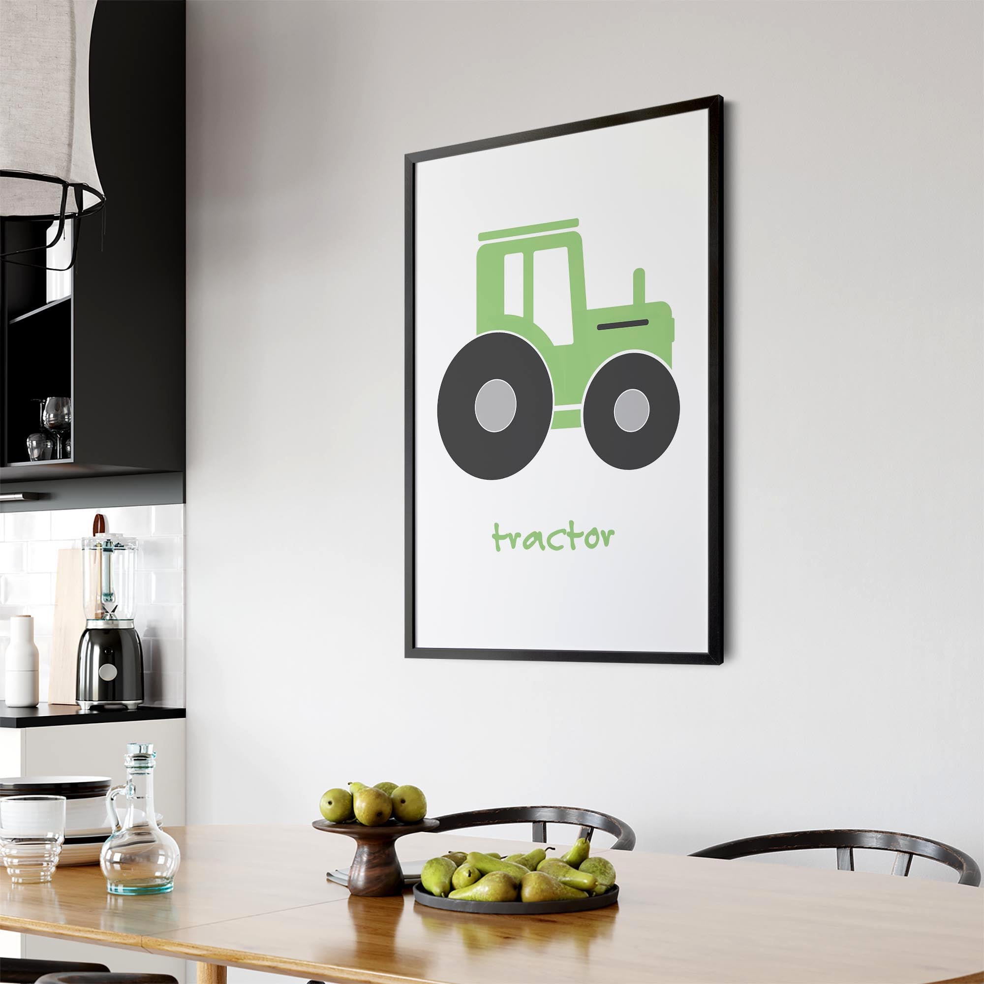 Tractor Cartoon Boys Bedroom Nursery Wall Art