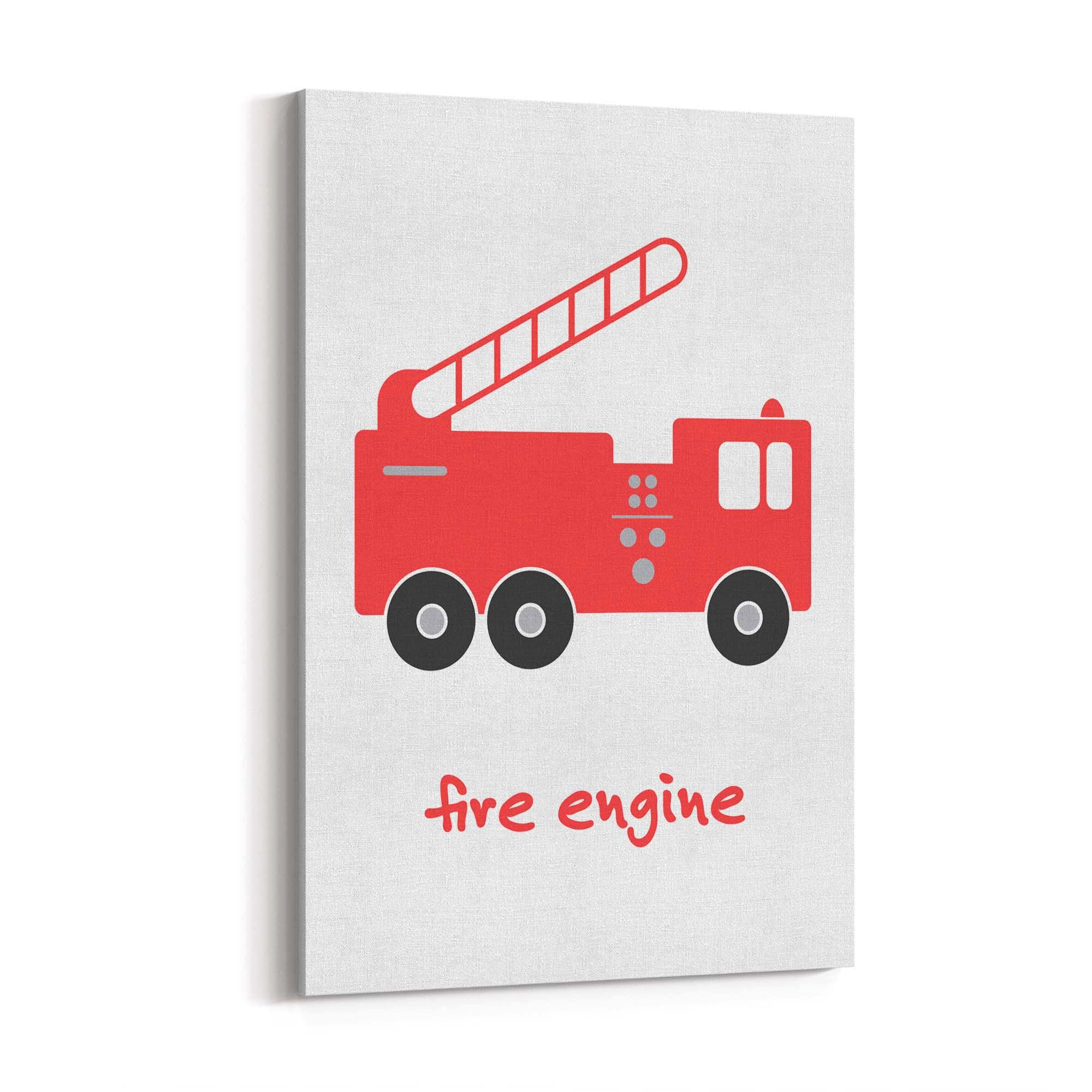 Red Fire Engine Boys Bedroom Nursery Wall Art
