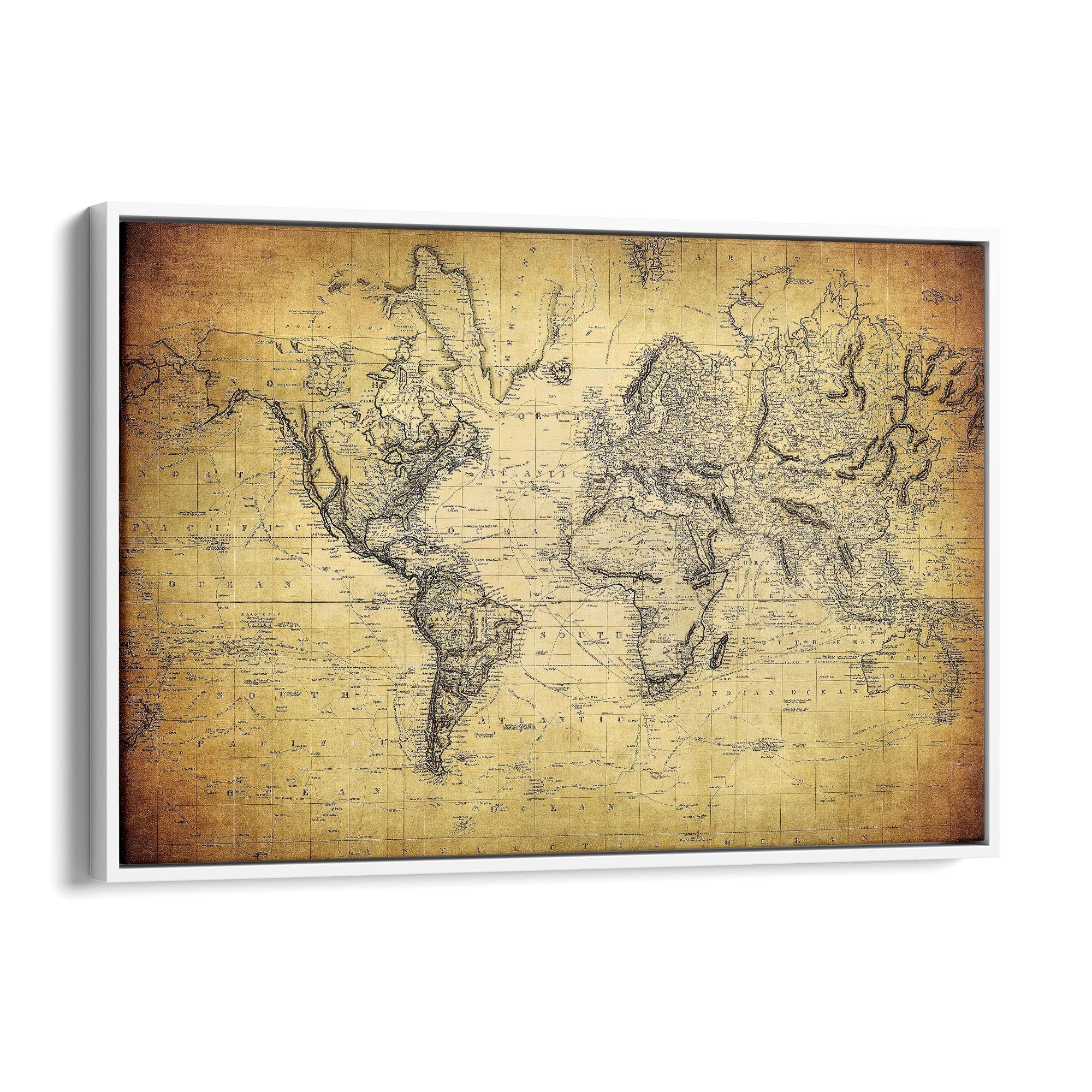Vintage World Map Old Wall Art #2