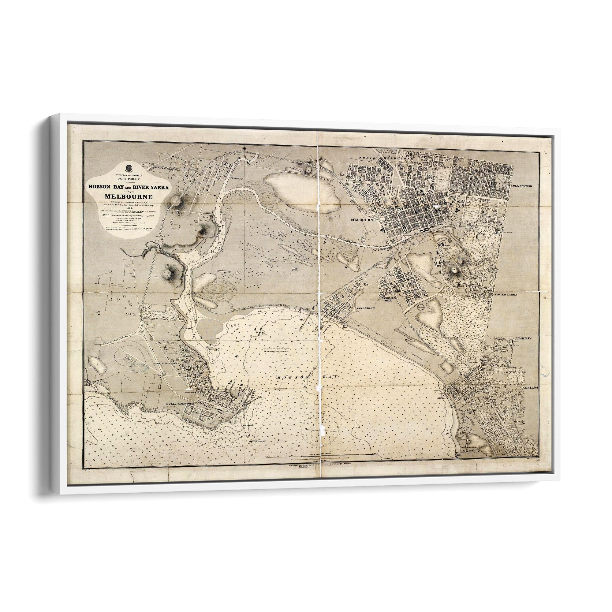 Melbourne Victoria Vintage Map Australia Wall Art #2