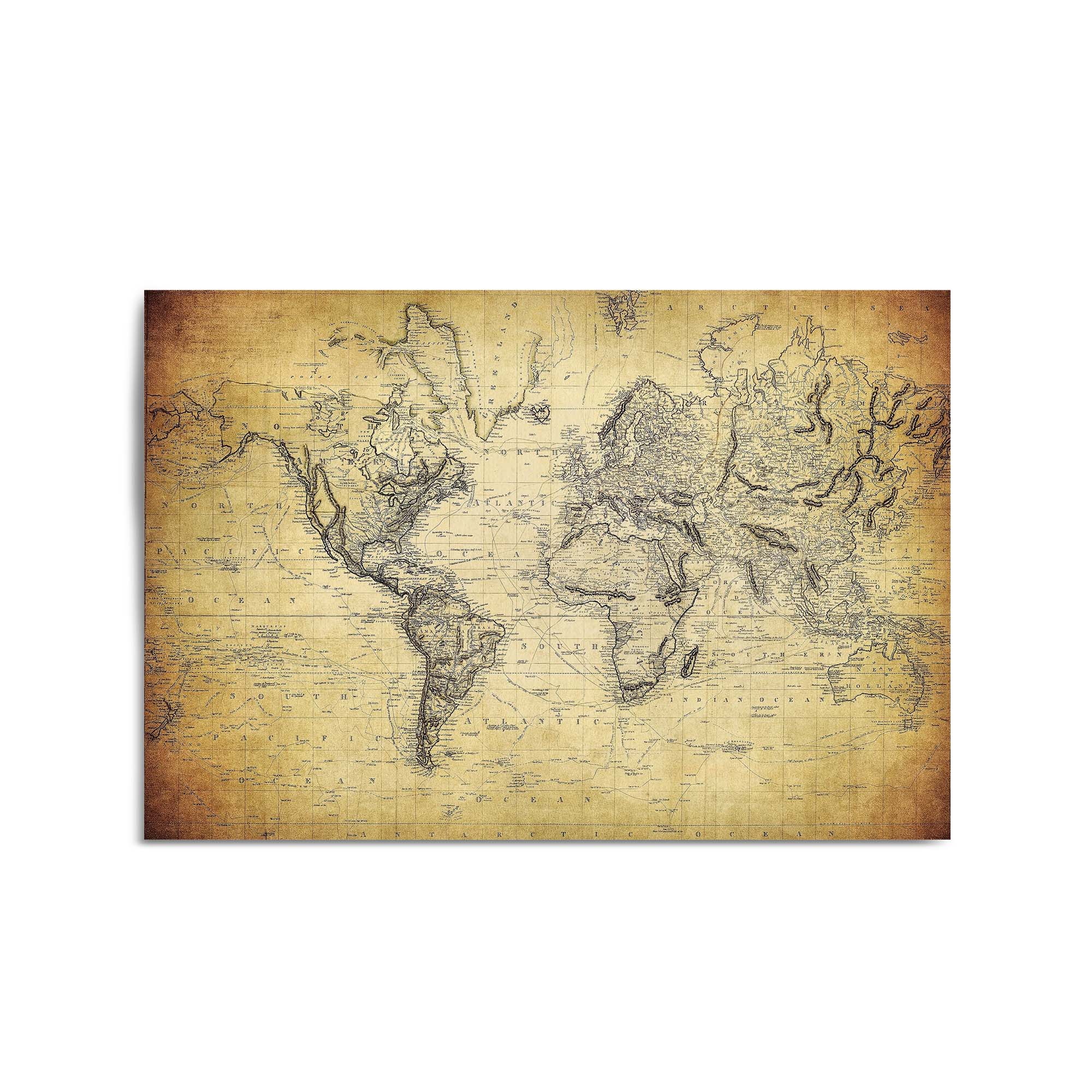 Vintage World Map Old Wall Art #2