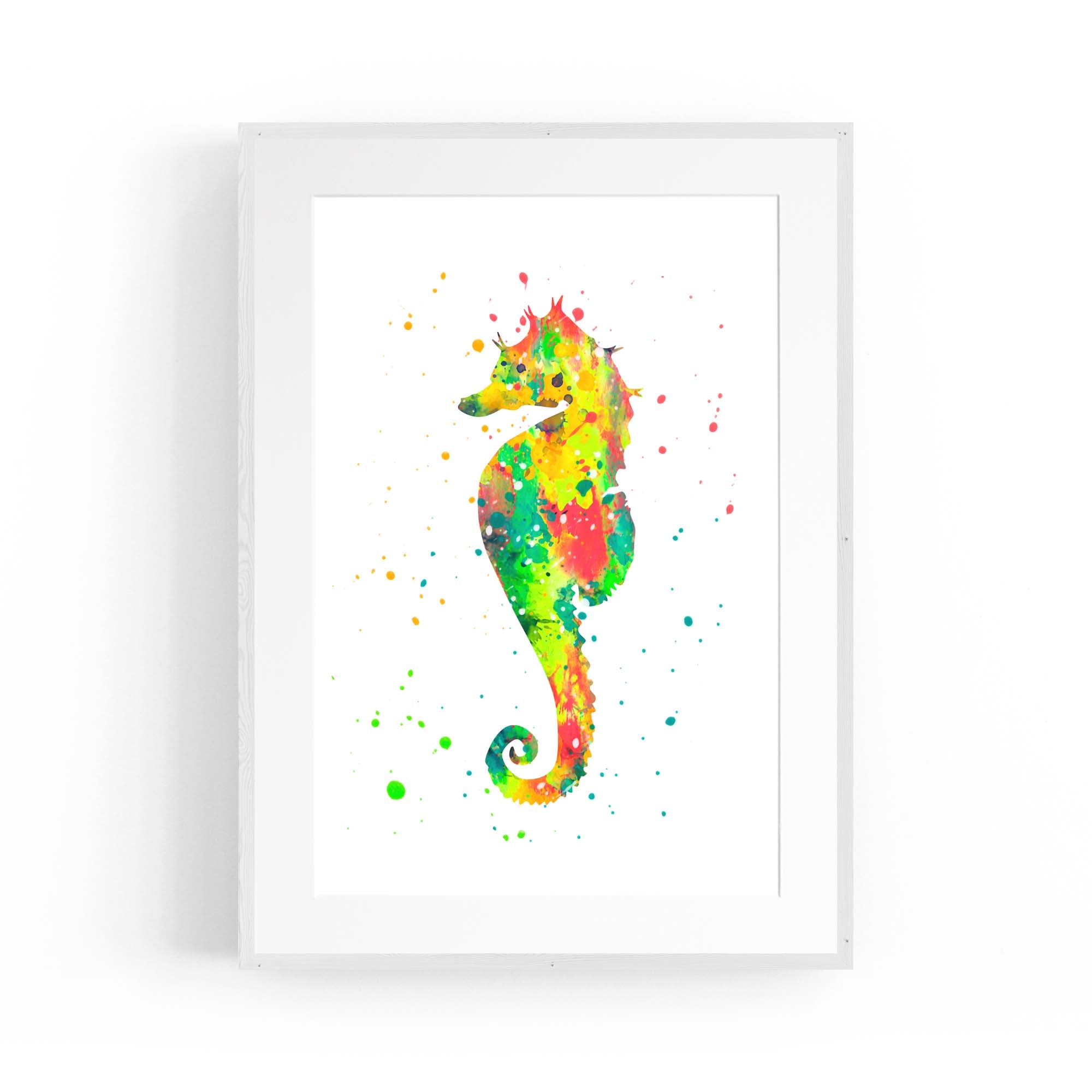 Seahorse Cartoon Sealife Nursery Baby Wall Art #1