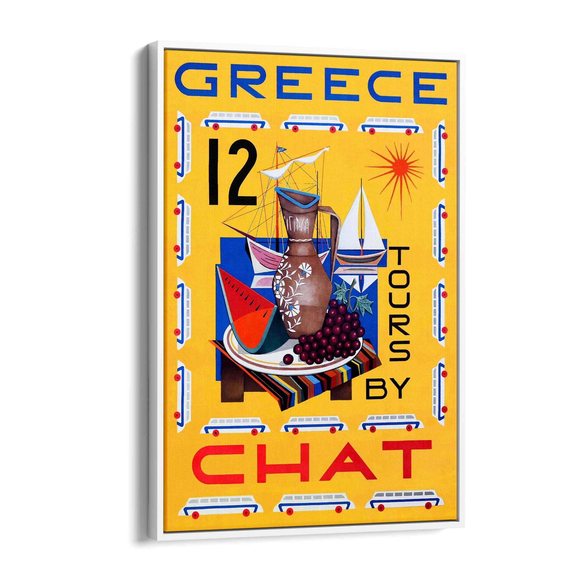 Greece Tours Vintage Travel Advert Wall Art